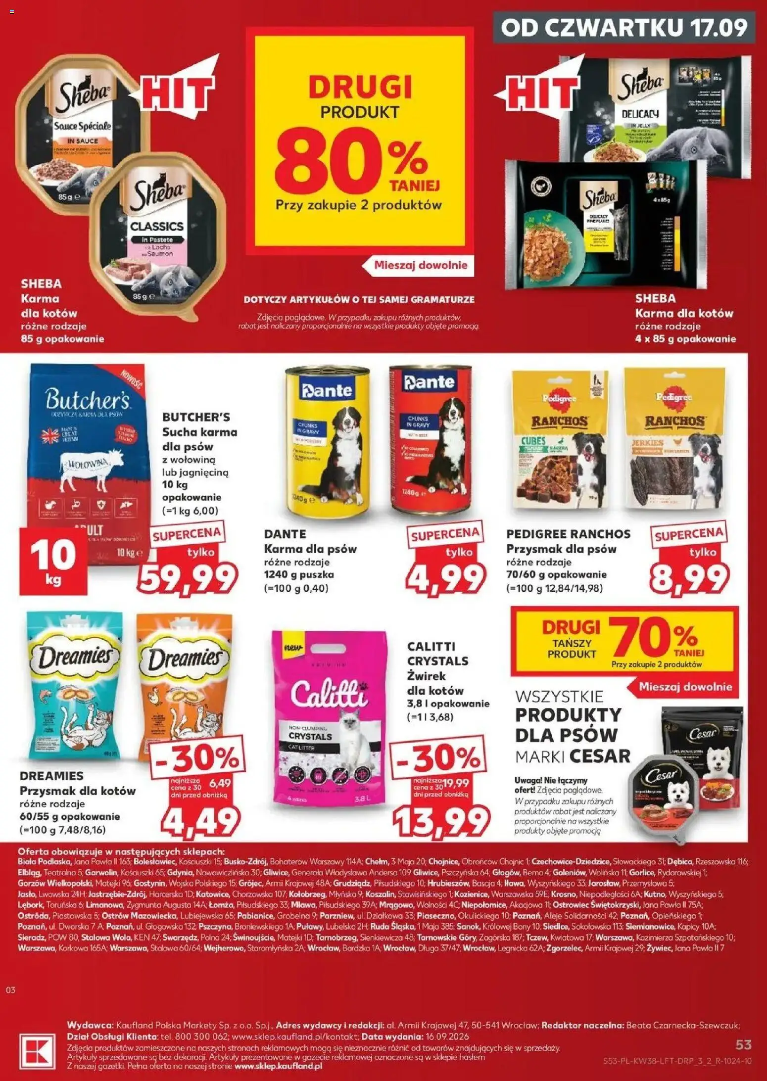 Kaufland gazetka od 17.09.2026 - od jutra PDF | Strona: 53 | Produkty: Jagnięcina, Pedigree, Wołowina, Karma