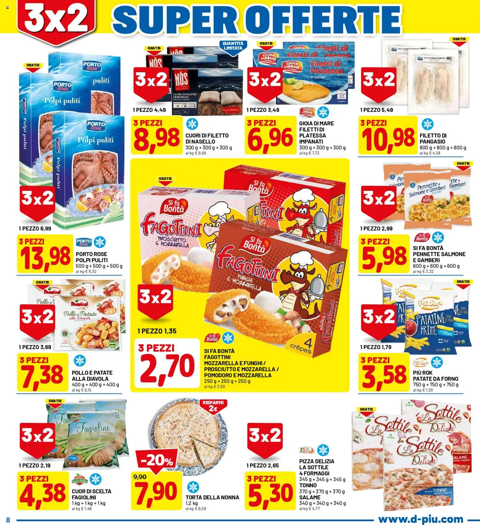Volantino D Più del 08.06.2026 | Pagina: 8 | Prodotti: Funghi, Tonno, Forno, Pangasio
