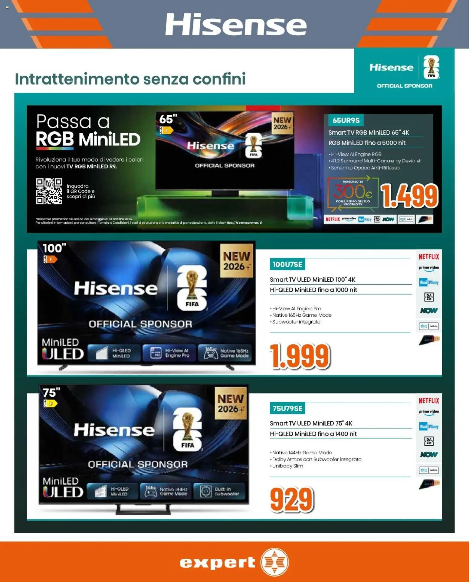 Volantino Expert del 20/08/2026 | Pagina: 8 | Prodotti: Schermo, smart TV, TV, Video