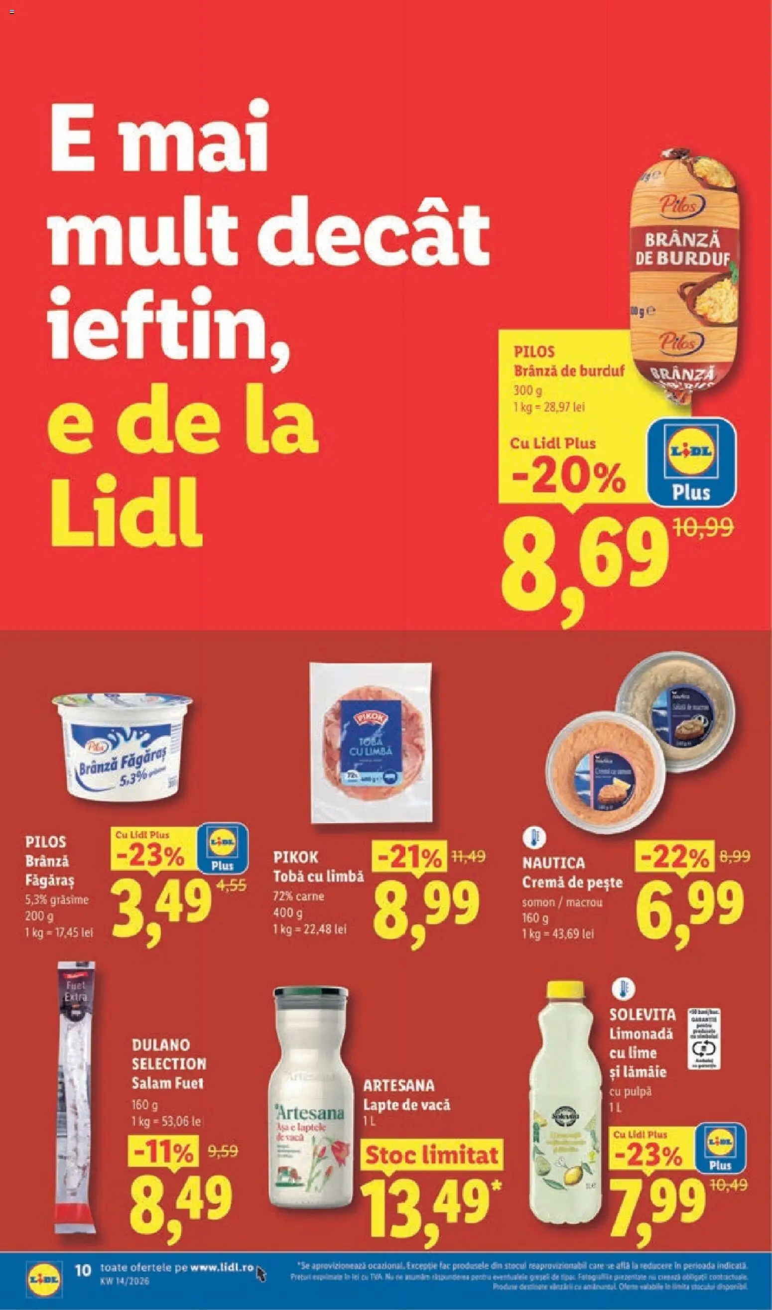 Noul catalog Lidl – valabil de la 30.03.2026 | Pagină: 10 | Produse: Lime, Lapte, Brânză, Lămâie