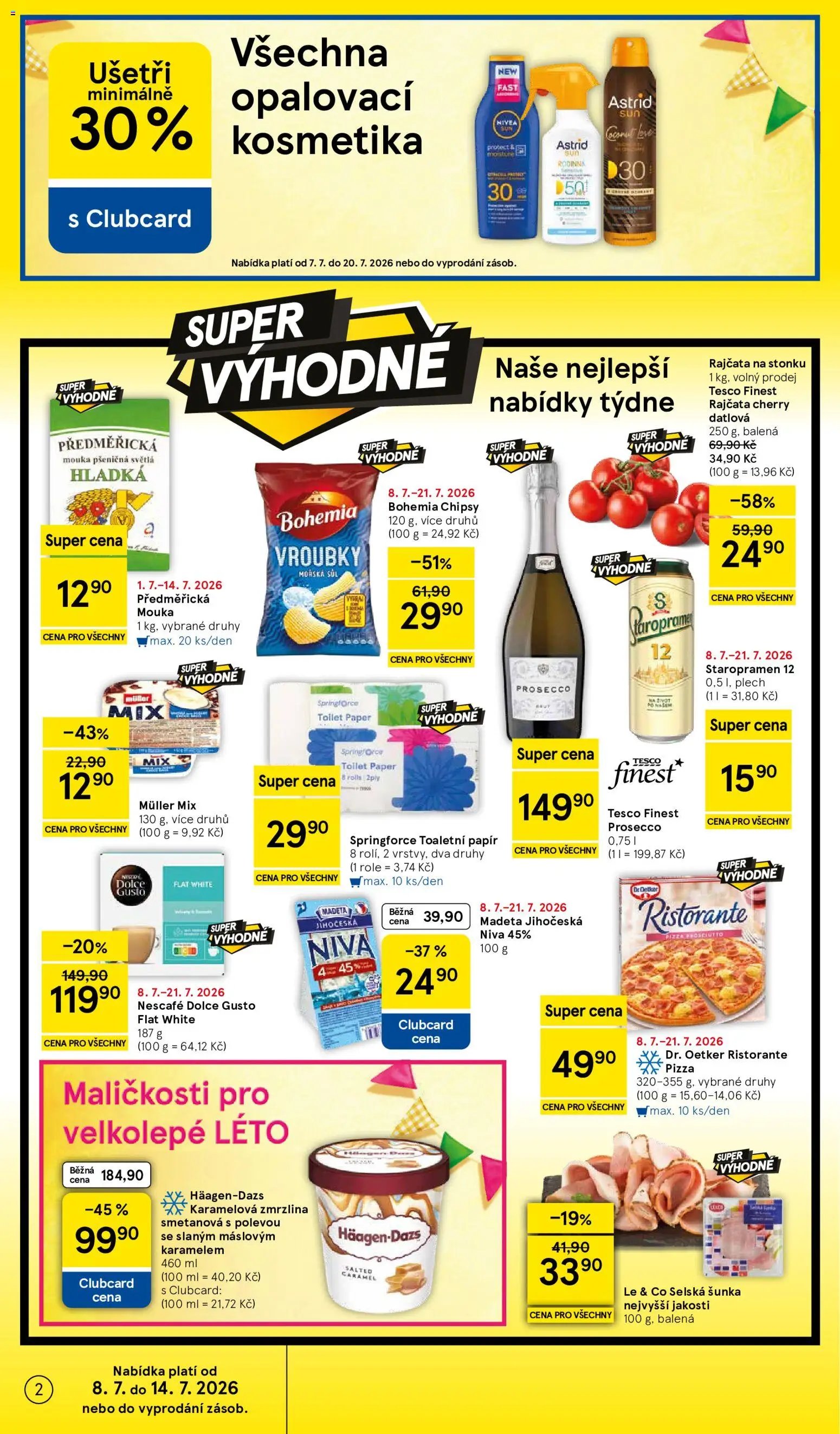 Tesco leták - Supermarket od 08.07.2026 | Strana: 2 | Produkty: Pizza, Finest, Pizza Dr. Oetker, Plech