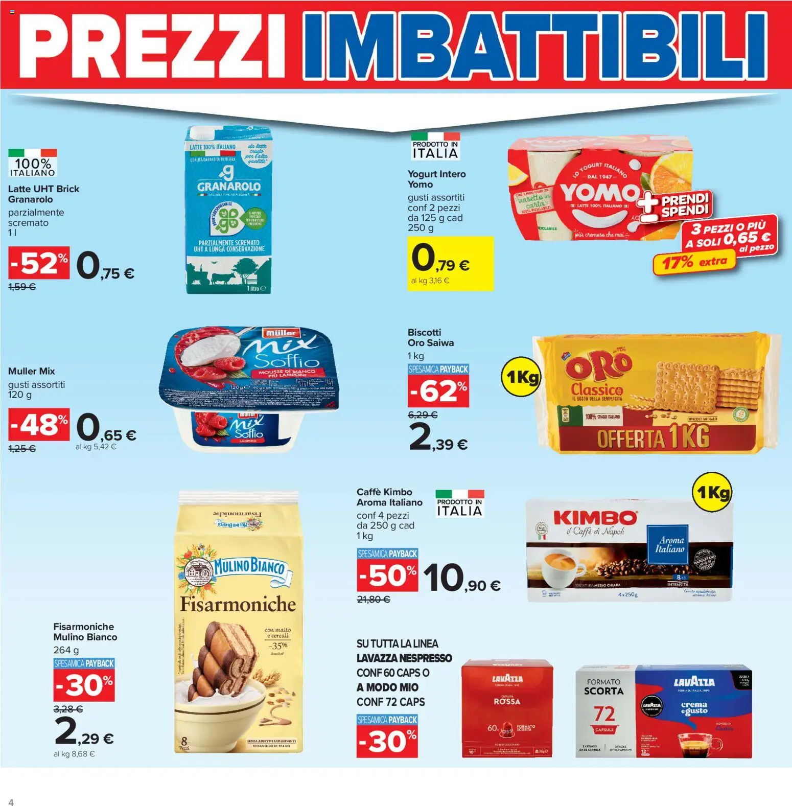 Volantino Carrefour del 16.06.2026 | Pagina: 4 | Prodotti: Crema, Yogurt, Cereali, Biscotti