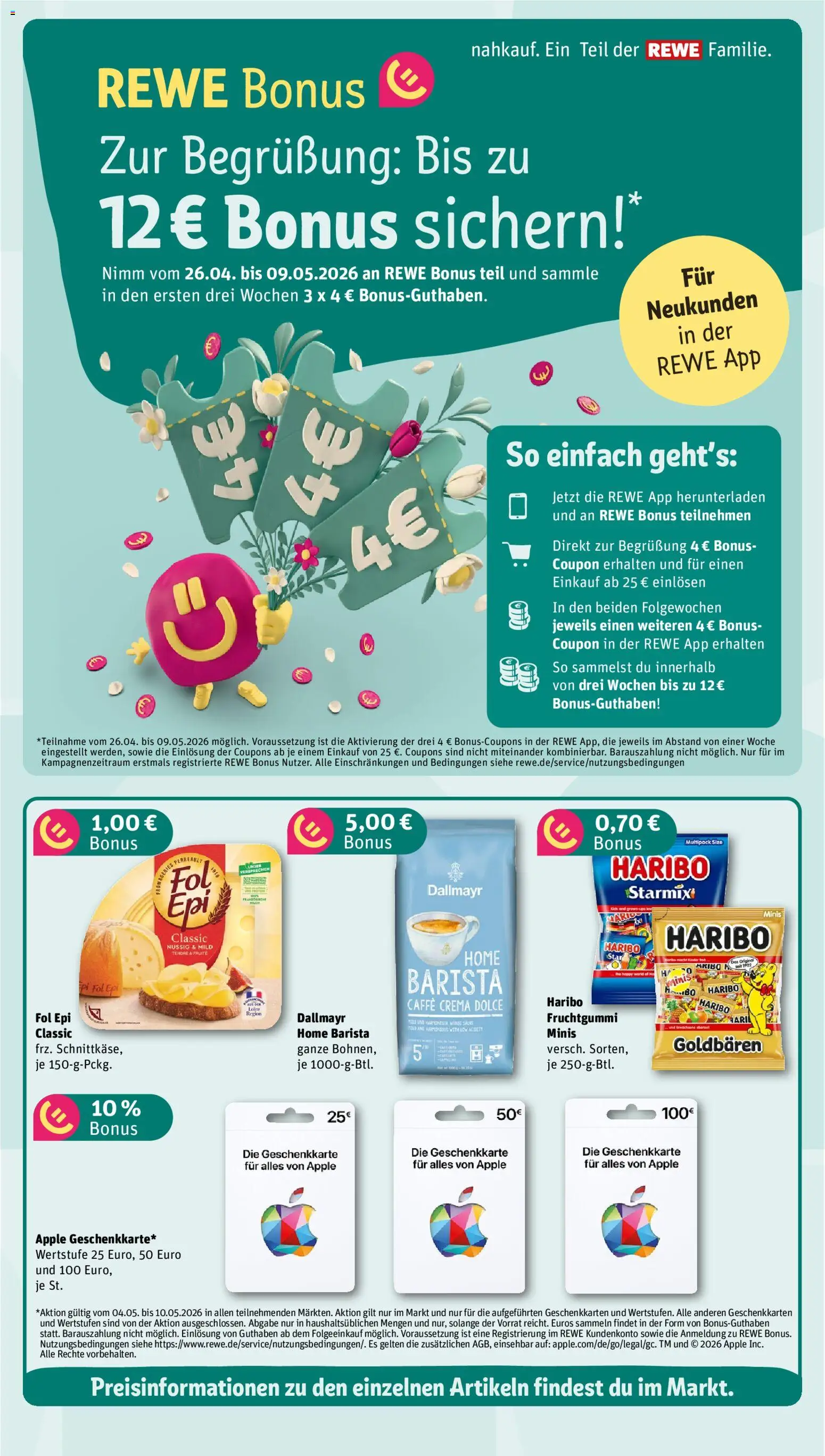 Nahkauf Prospekt – gültig ab 04.05.2026 | Seite: 4 | Produkte: Haribo, Apple, Dallmayr
