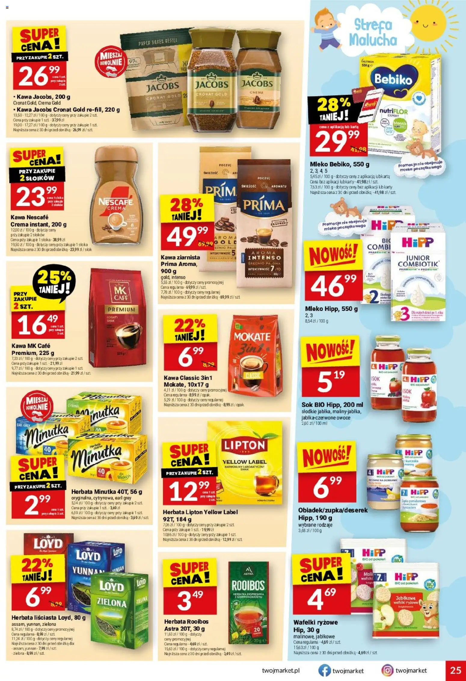 Twój Market gazetka od 19.08.2026 | Strona: 25 | Produkty: Nescafe, Błonnik, Bebiko, Herbata