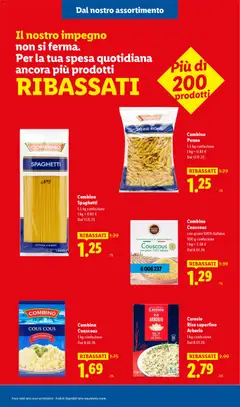 Anteprima del volantino Combino Spaghetti, 1.5 kg confezione valido a partire dal 08/01/2026 | Pagina: 23 | Prodotti: Riso, Piatti, Cous cous, Spaghetti