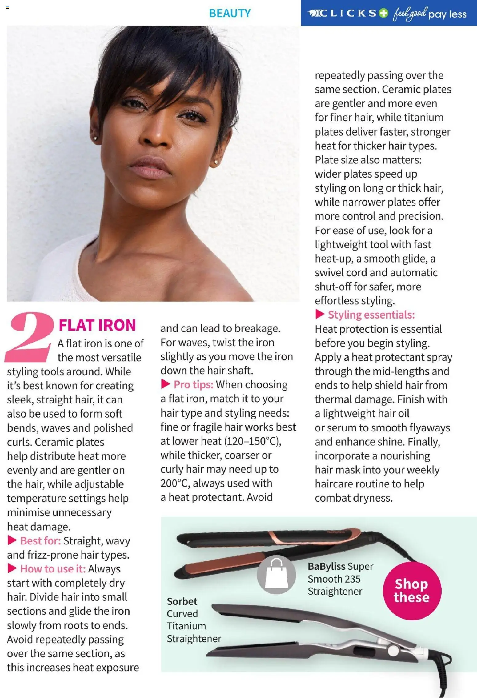 New Clicks catalogue – valid from 01/08/2026 | Page: 23 | Products: Serum, Plate, Iron, Hair mask