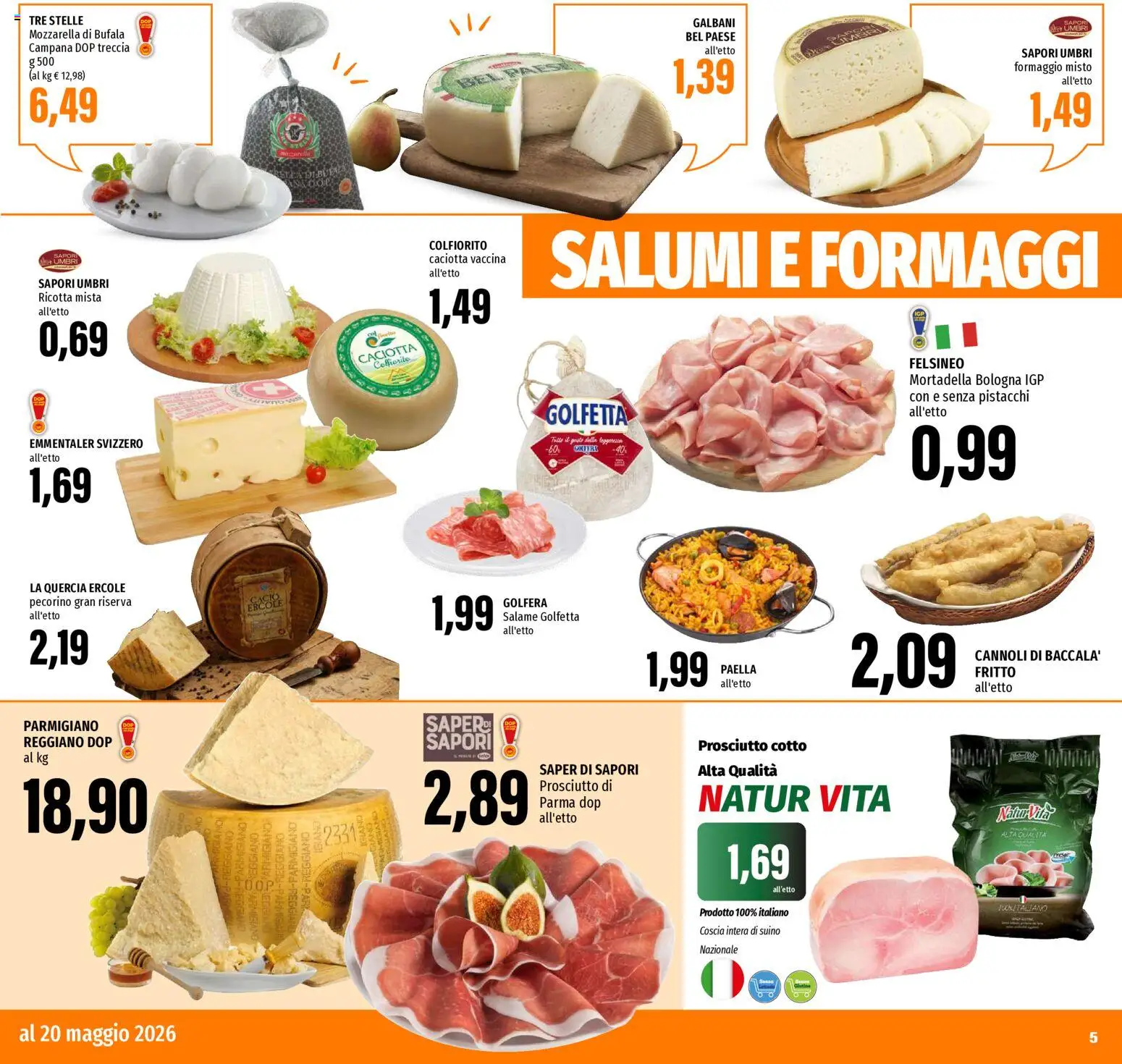 Volantino EMI del 07.05.2026 | Pagina: 5 | Prodotti: Mozzarella, Formaggio, Mortadella, Ricotta