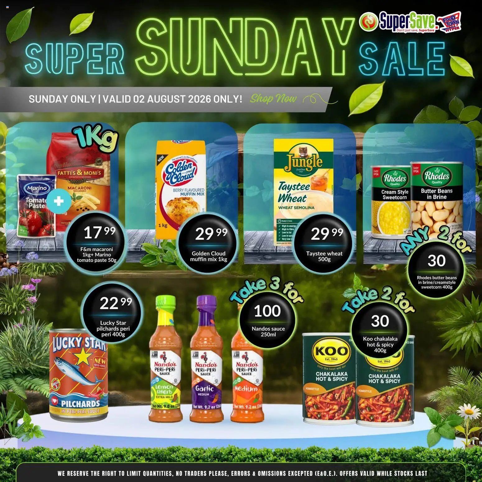 New Super Save catalogue – valid from 02/08/2026 | Page: 3 | Products: Beans, Butter, Cream, Lemon