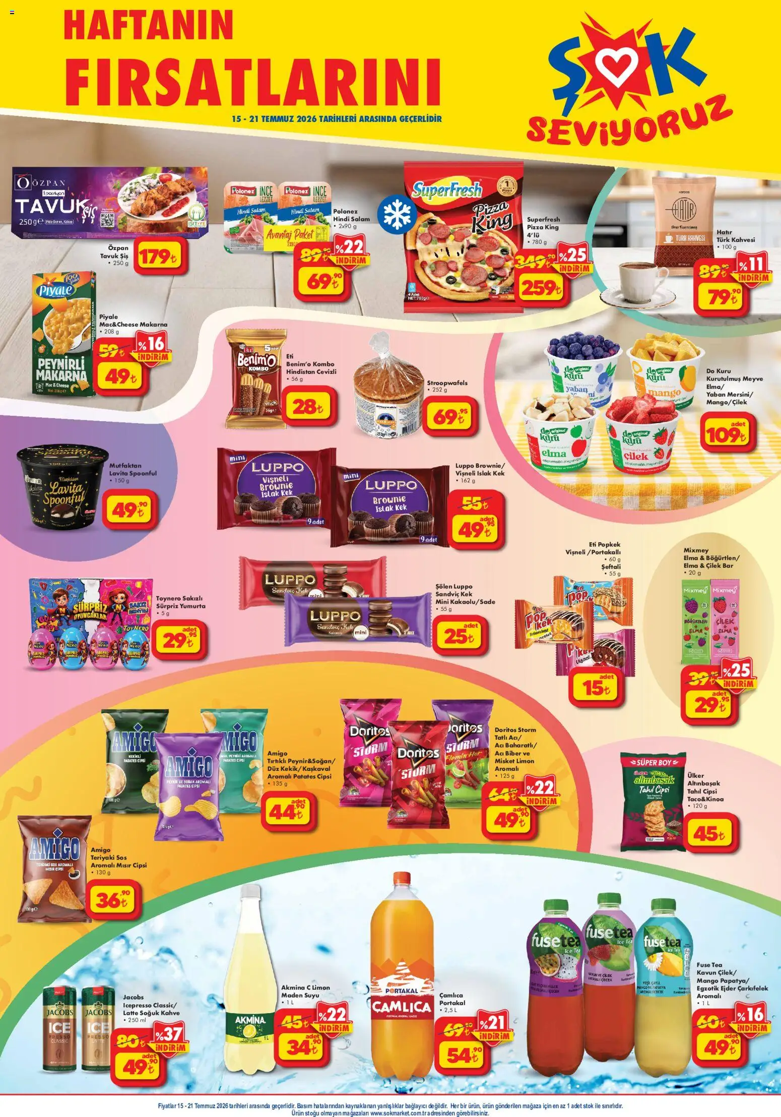 Şok Market Katalog - 15 Temmuz 2026 tarihinden itibaren geçerlidir | Sayfa: 1 | Ürünler: Portakal, Çilek, Mısır cipsi, Şeftali