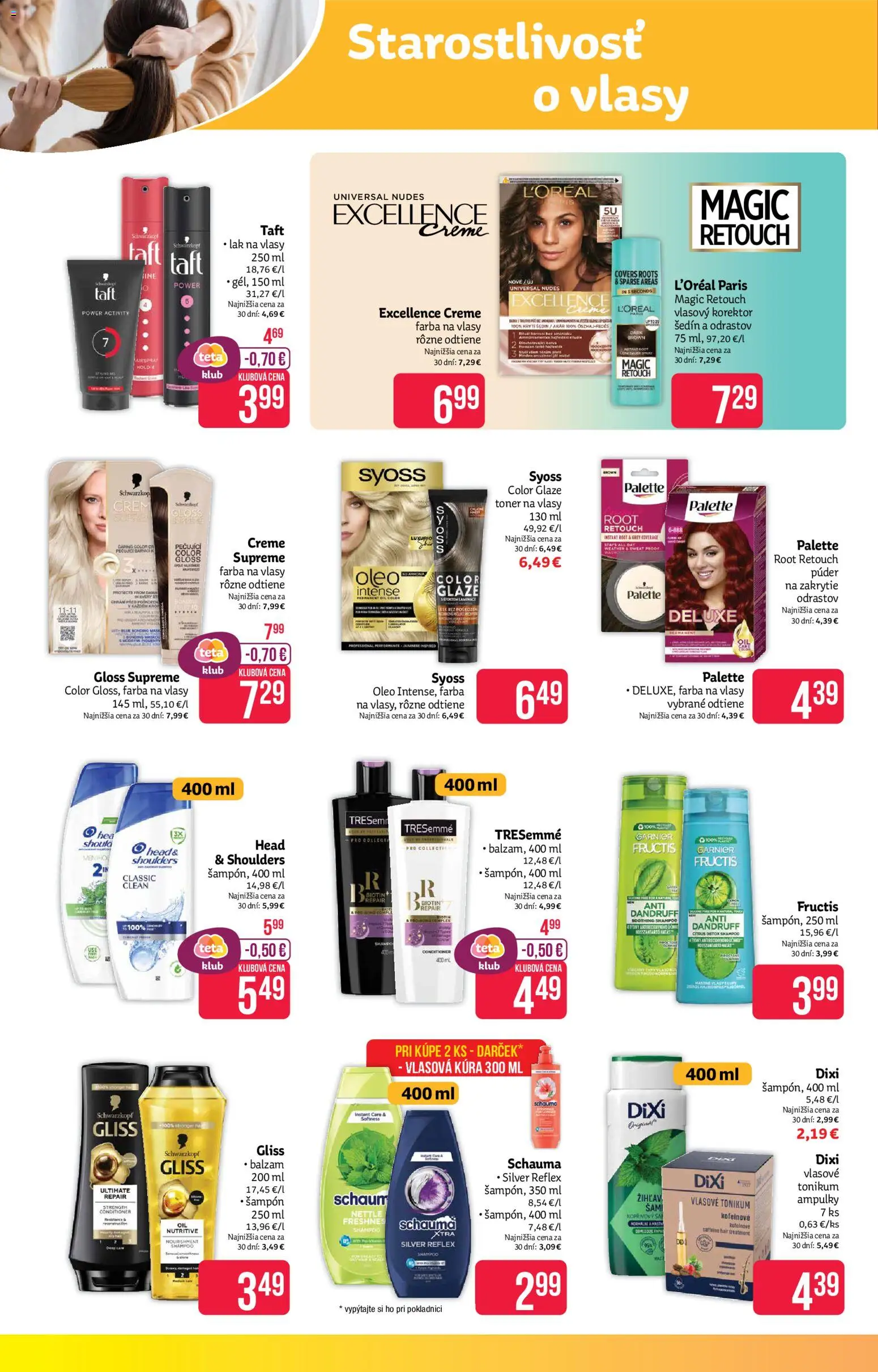 Nové Teta drogerie akcie – leták je platný od 31.08.2026 | Strana: 8 | Produkty: Púder, Lak na vlasy, Farba na vlasy, Toner