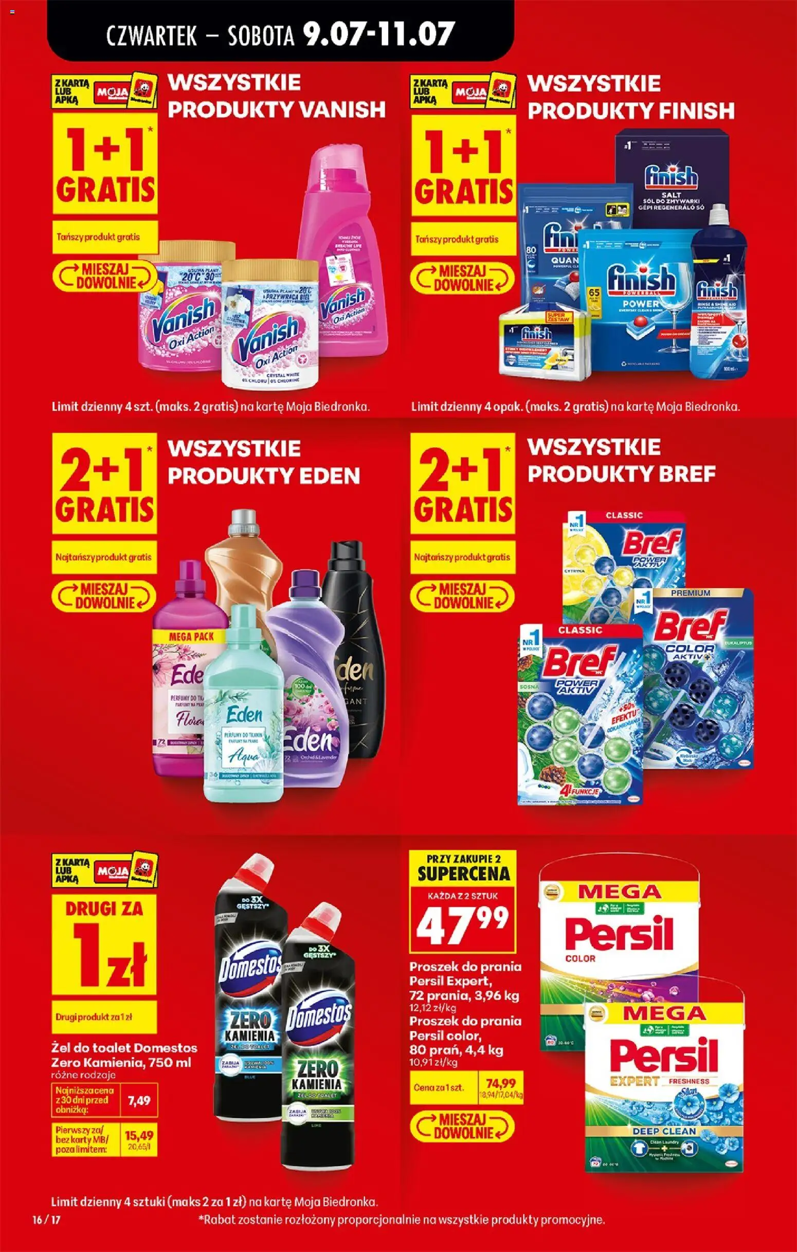 Biedronka Polsko leták - Codziennie niskie ceny od 09.07.2026 | Strana: 18 | Produkty: Finish, Silan, Domestos, Persil