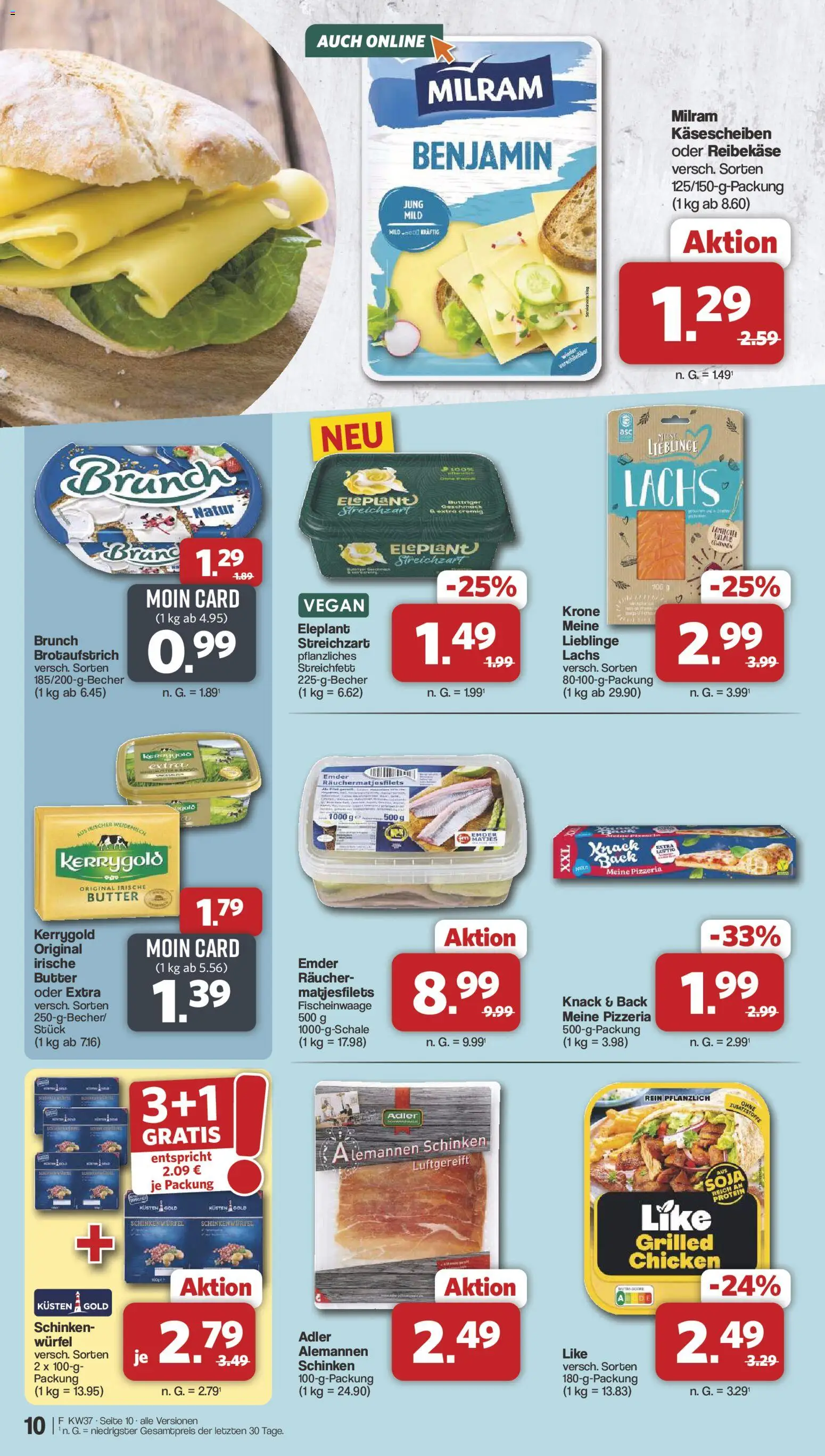 Famila Nordwest Prospekt – gültig ab 07.09.2026 | Seite: 10 | Produkte: Butter, Lachs, Schinken, Reibekase