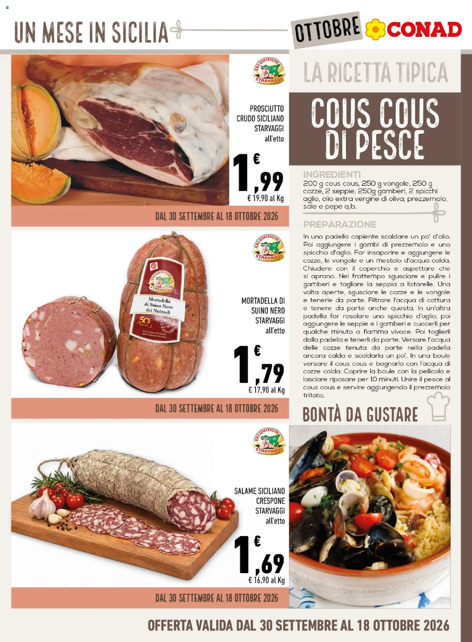 Volantino Conad del 30/09/2026 | Pagina: 3 | Prodotti: Il pesce, Cous cous, Ingredienti, Pellicola