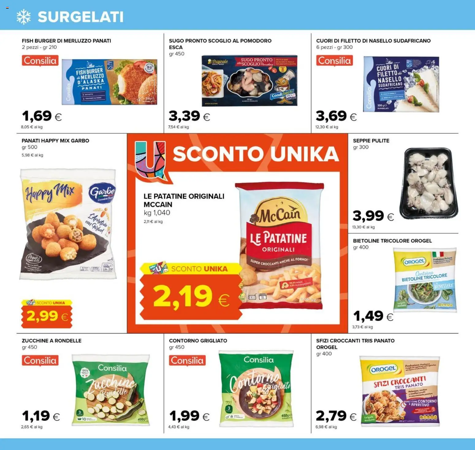 Volantino Oasi del 29/07/2026 | Pagina: 12 | Prodotti: Patatine, Pomodoro, Sugo, Nasello