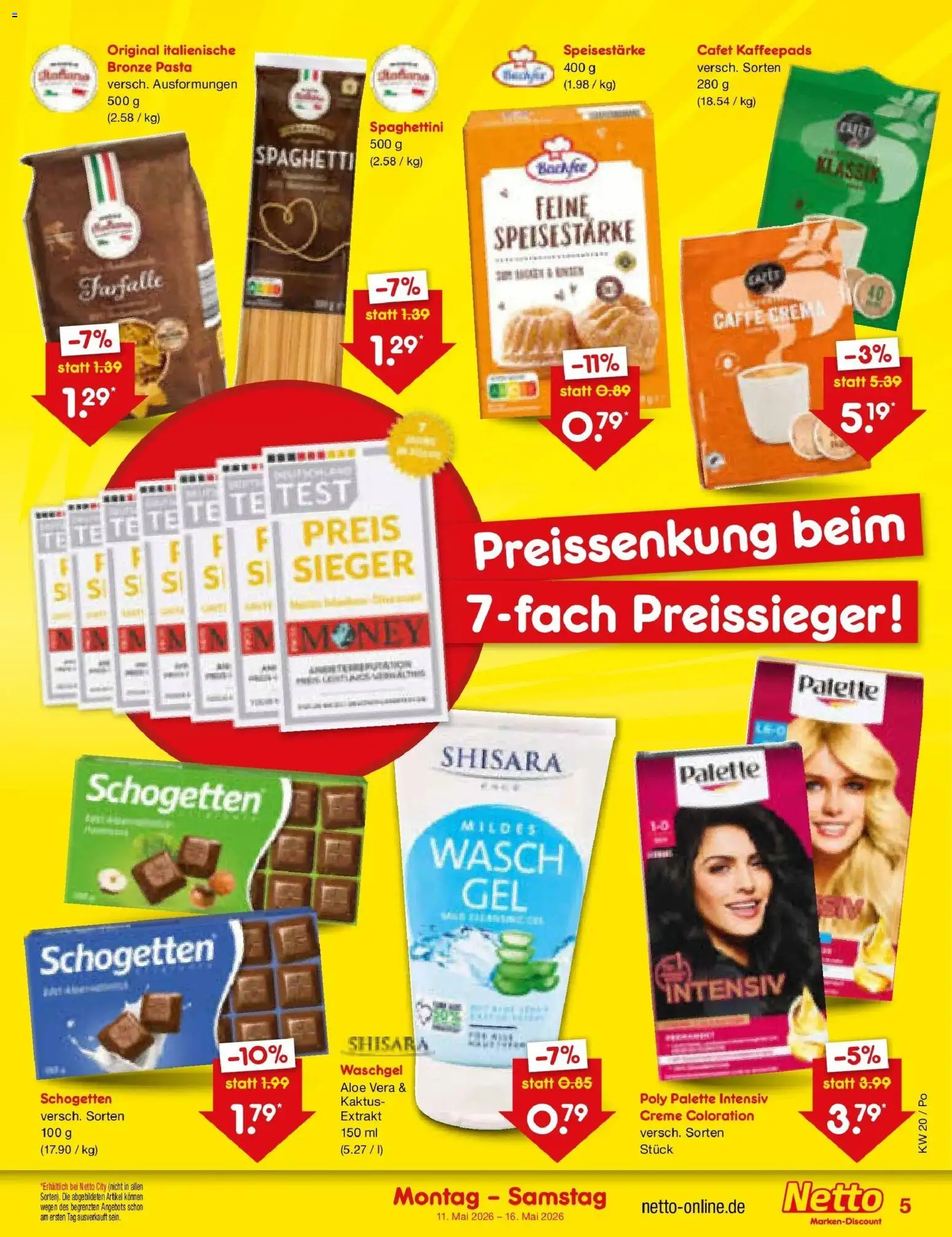 Netto Marken-Discount Prospekt Selb	 – gültig ab 10.05.2026 | Seite: 5 | Produkte: Kaffeepads, Creme, Pasta, Schogetten