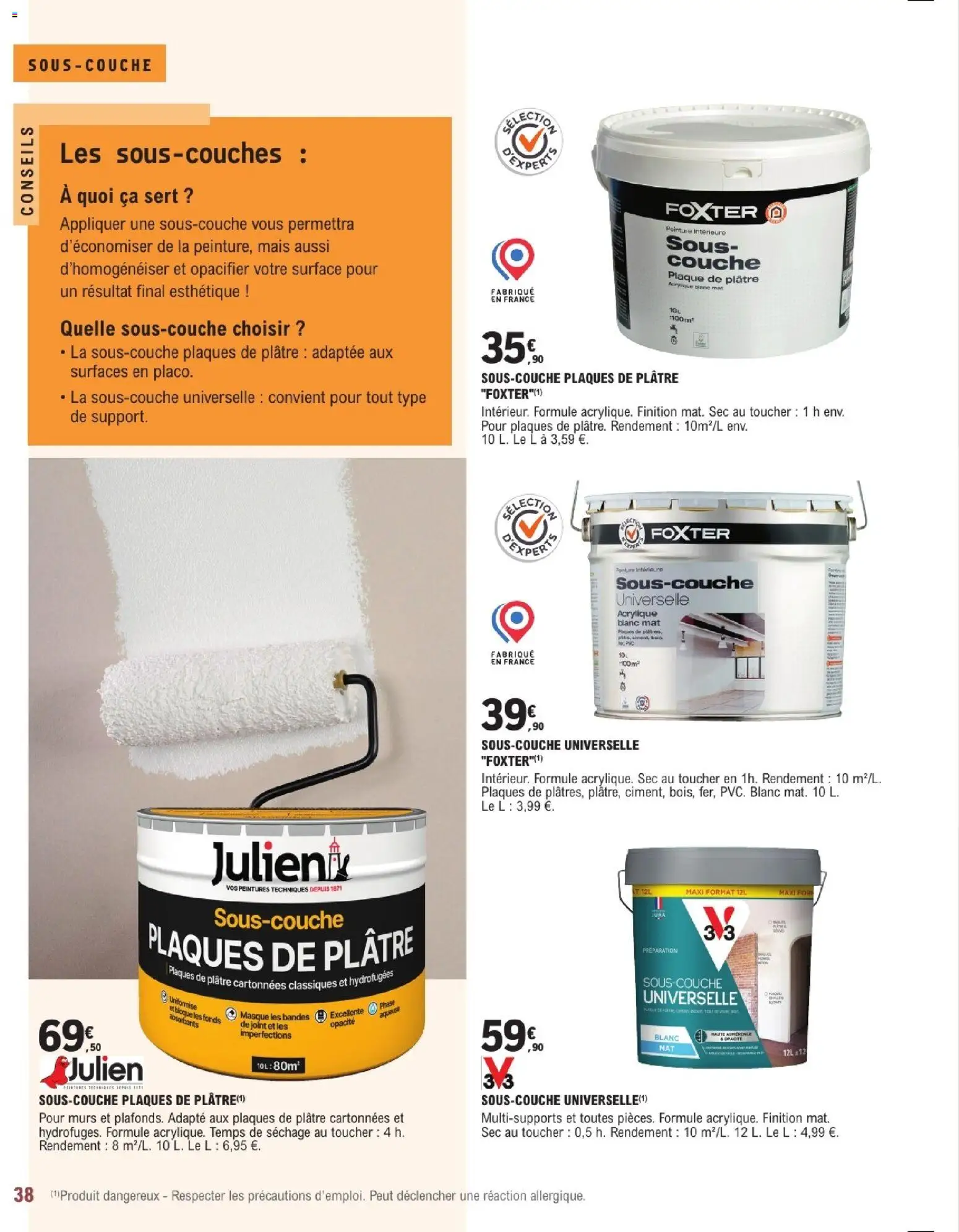 {H1} | Page: 38 | Produits: Peinture, Mais, Masque, Plâtre