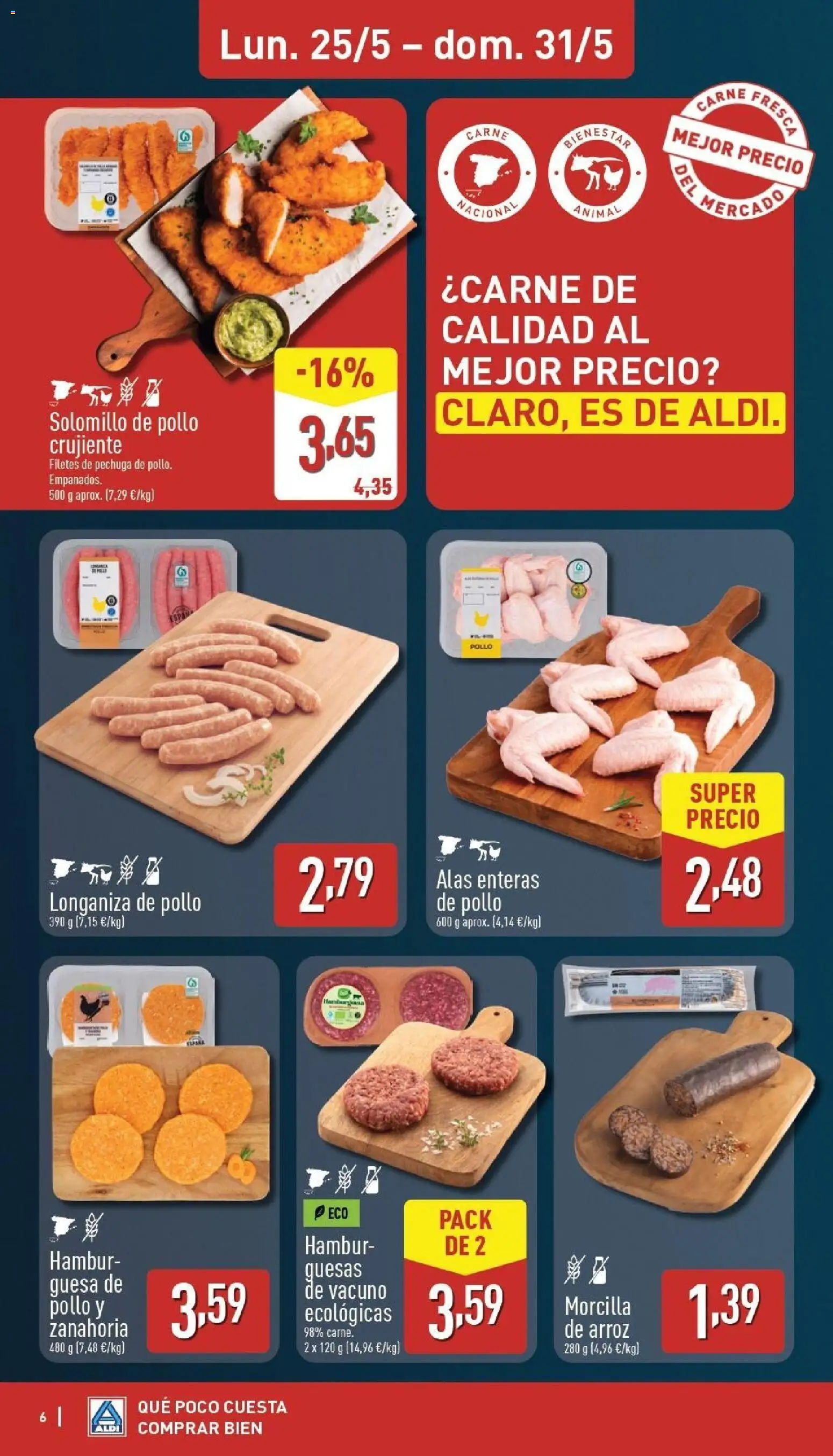 Aldi folleto Baleares │ válido desde el 25.05.2026 | Página: 6 | Productos: Arroz, Zanahoria, Longaniza, Σοκολατούχο γάλα