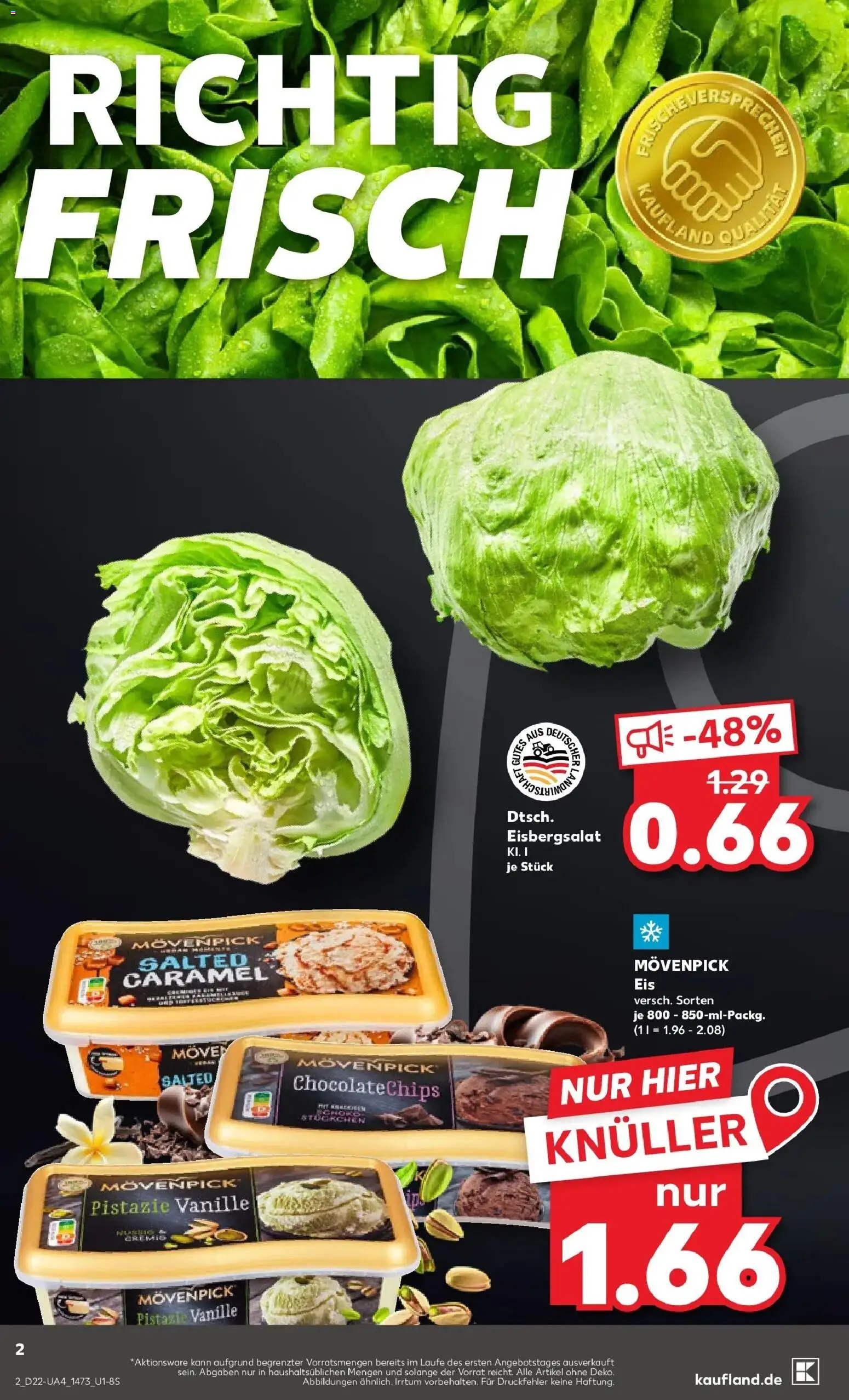 Kaufland Prospekt Herzberg (Elster) – gültig ab 26.05.2026 | Seite: 7 | Produkte: Eisbergsalat, Movenpick eis, Eis