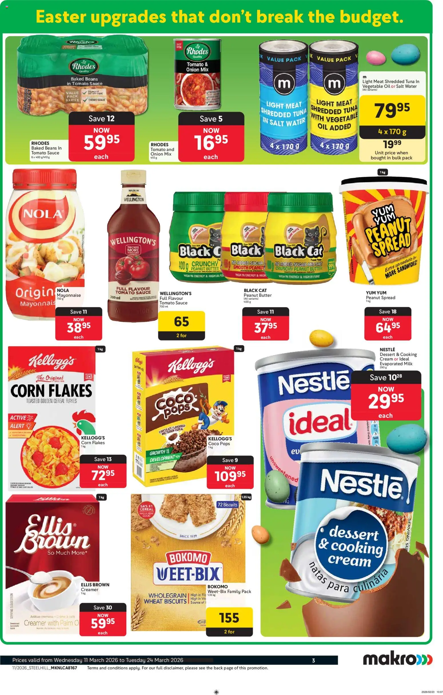 New Makro catalogue – valid from 11.03.2026 | Page: 3 | Products: Beans, Butter, Biscuits, Peanut butter