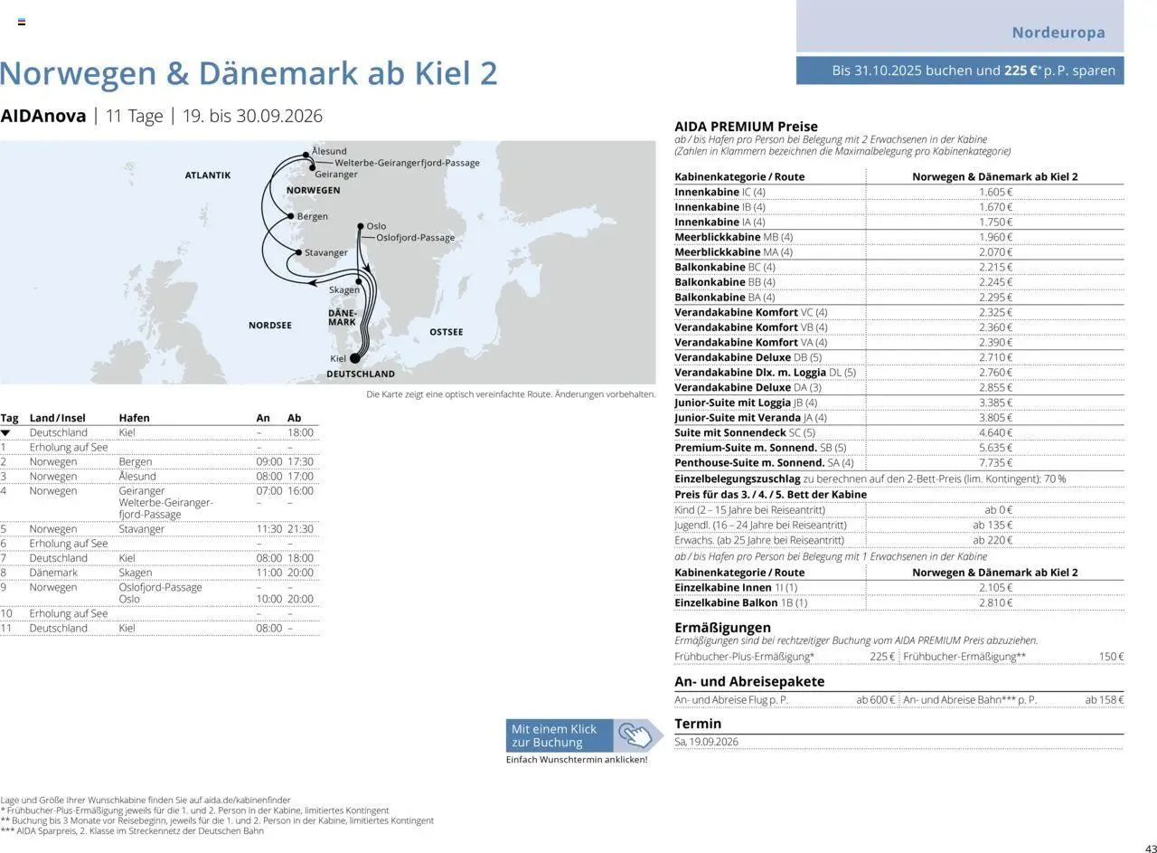 Aida Sommer 2026 – gültig ab 01.03.2026 | Seite: 43 | Produkte: Bett