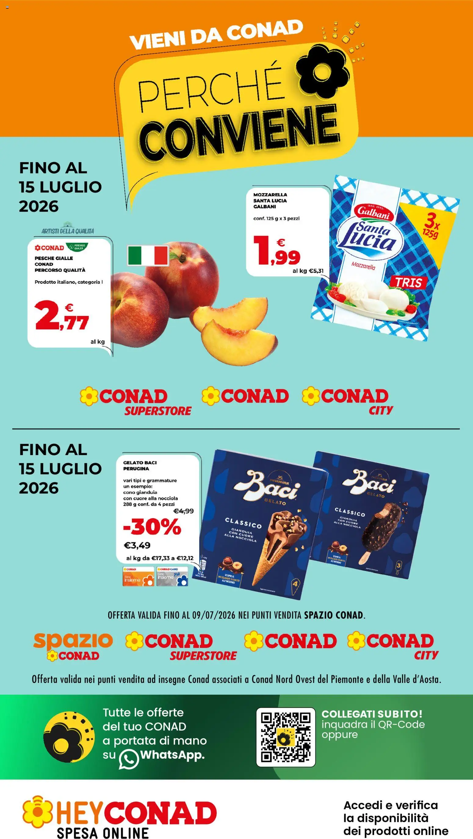 Volantino Conad del 02/07/2026 | Pagina: 1 | Prodotti: Gelato, Mozzarella