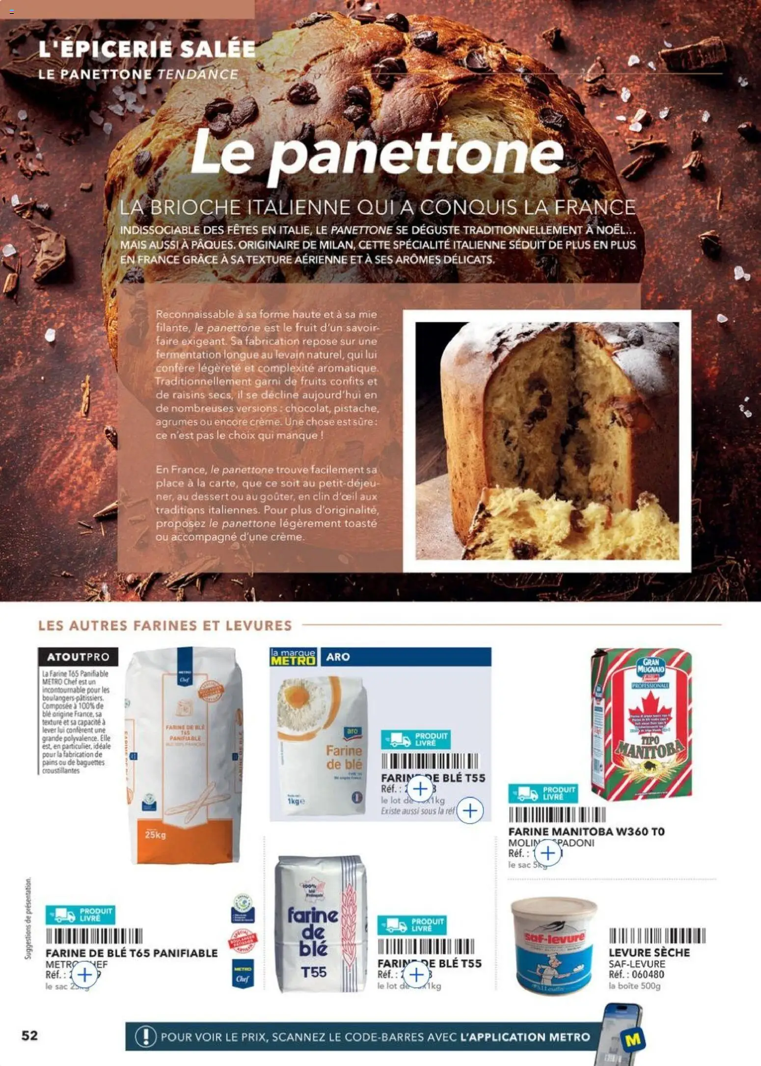 {H1} | Page: 52 | Produits: Sac, Panettone, Levure, Livre