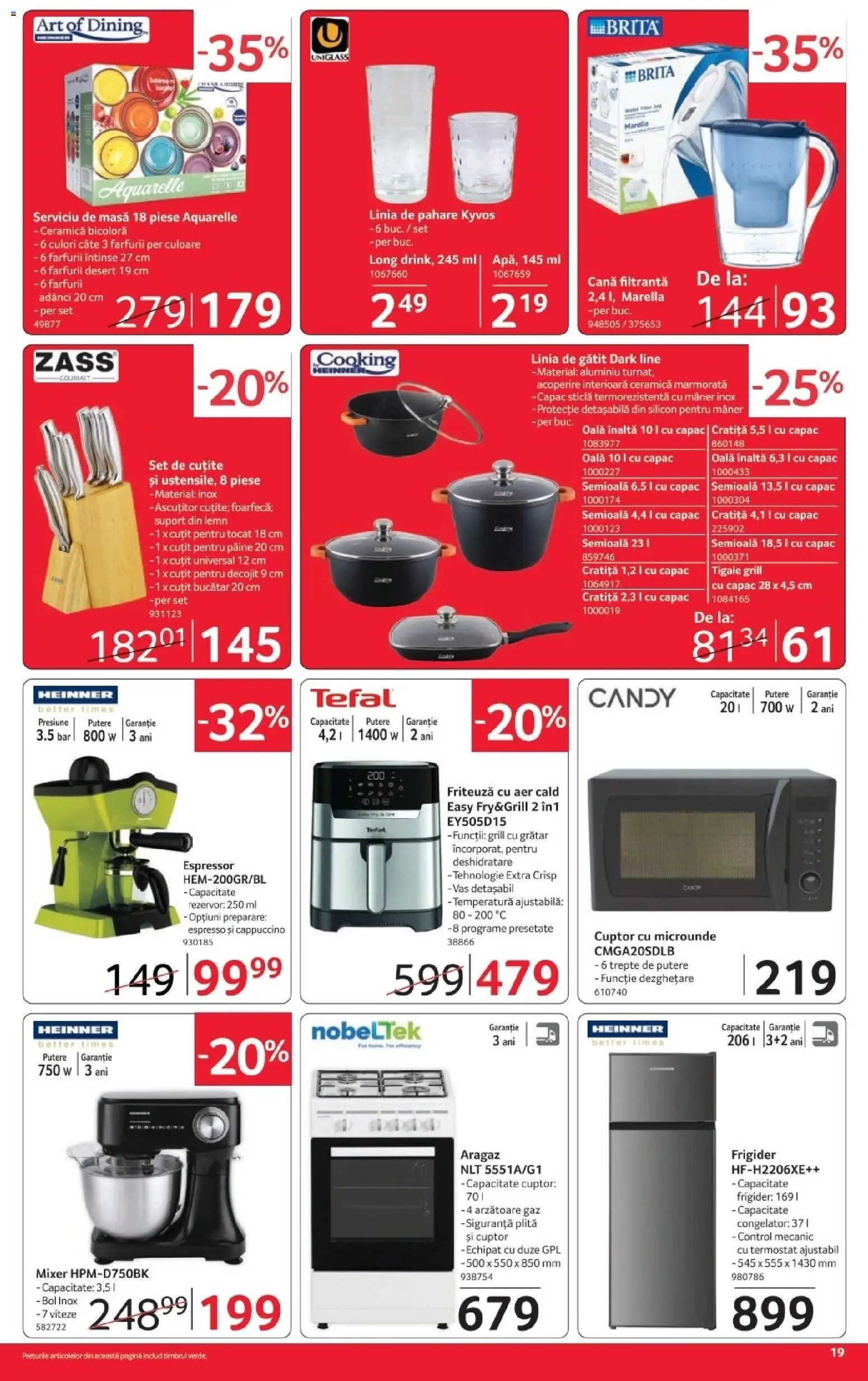 Noul catalog Selgros – valabil de la 16.10.2026 | Pagină: 19 | Produse: Congelator, Cratiță, Set de cutite, Desert