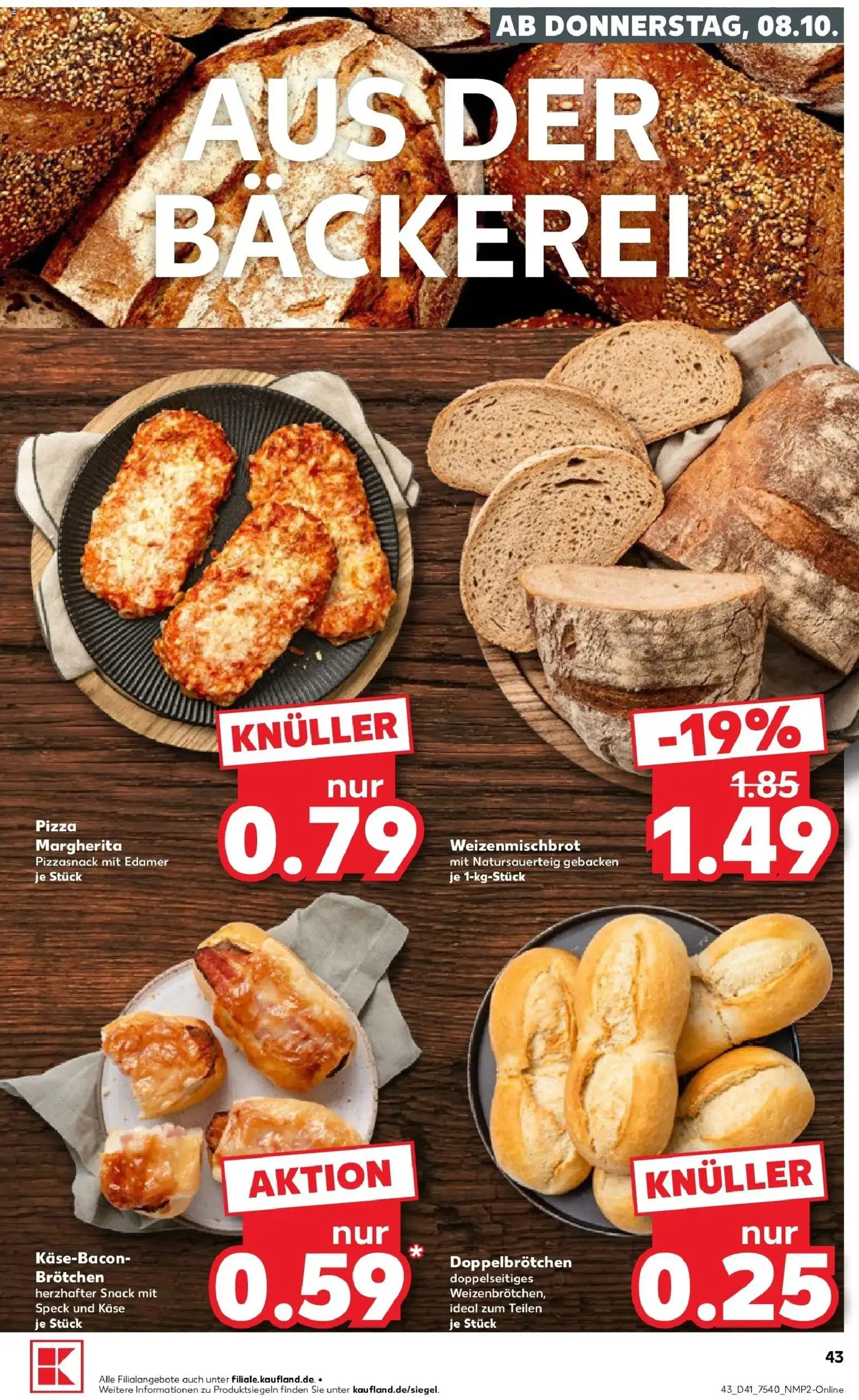 Prospekt Kaufland ab 05.10.2026 » Angebote Online zum Blättern | Seite: 53 | Produkte: Bäckerei, Käse, Edamer, Pizza