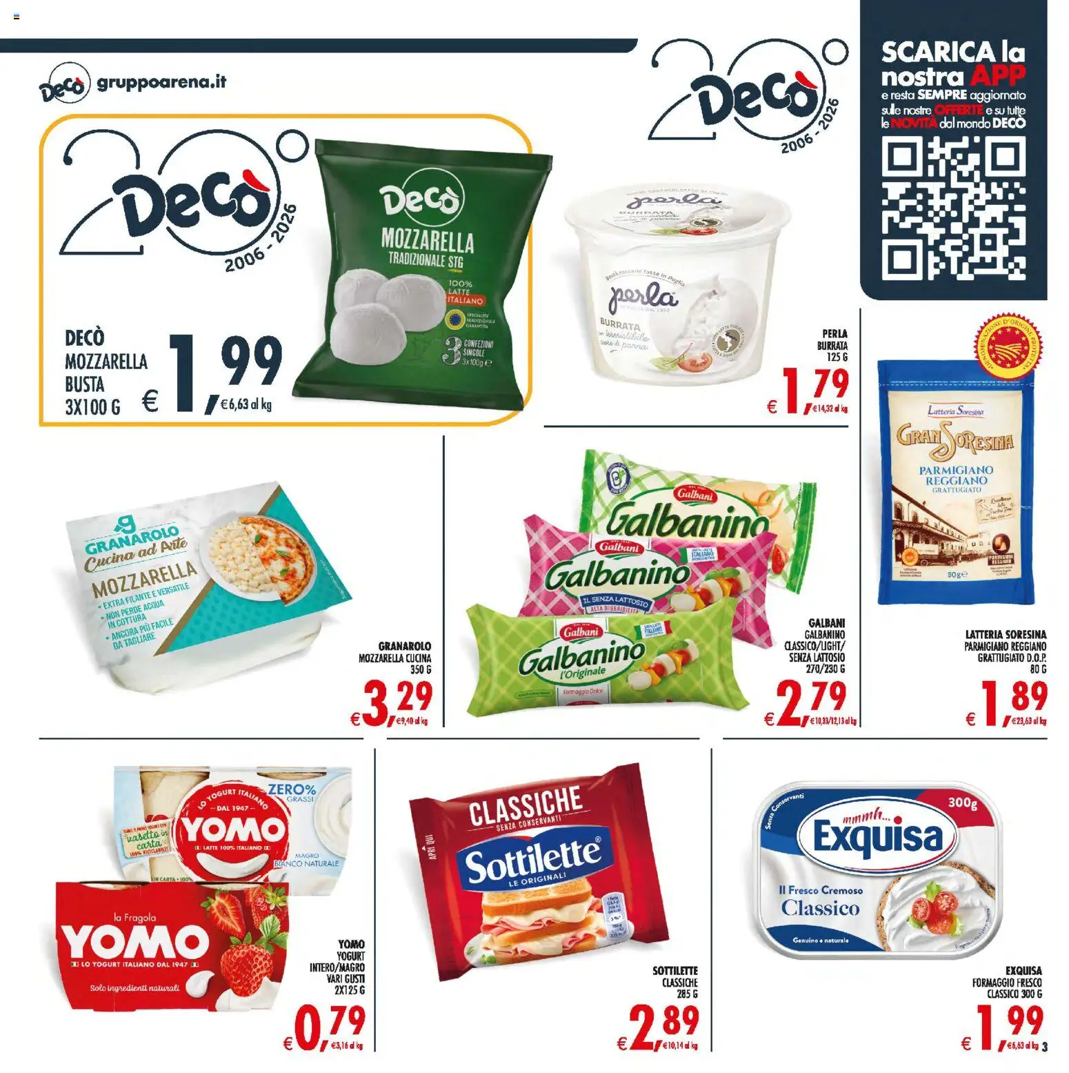 Volantino Decò del 30/06/2026 | Pagina: 3 | Prodotti: Acqua, Latte, Formaggio, Parmigiano