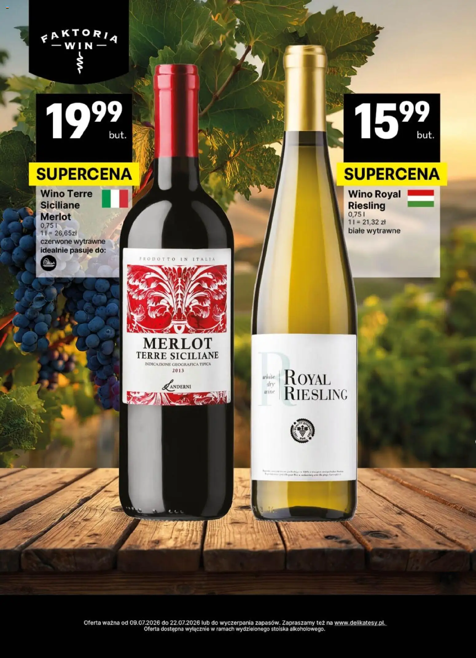 Delikatesy Centrum gazetka - DeliBarek od 09.07.2026 | Strona: 4 | Produkty: Riesling, Merlot, Wino