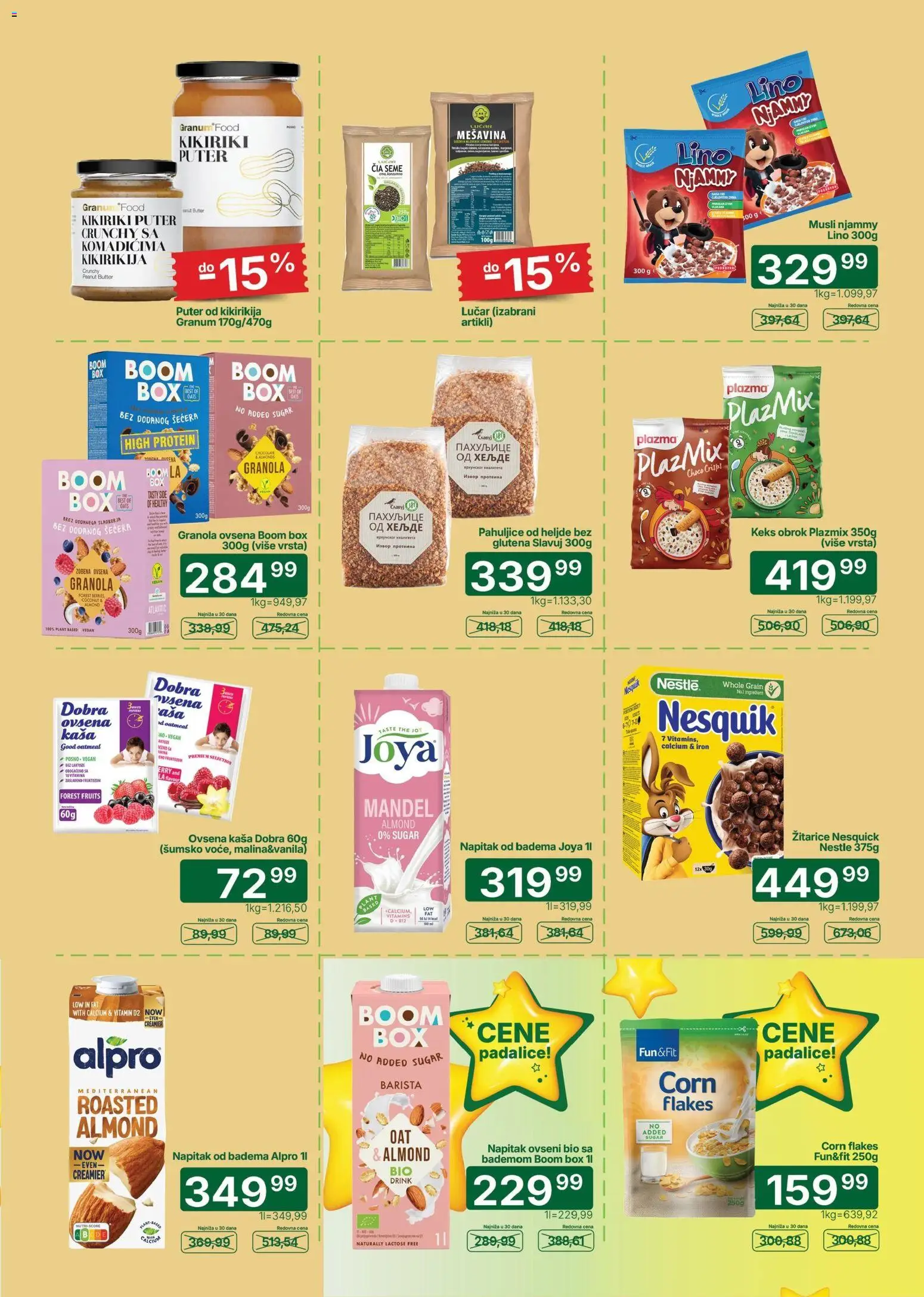 Univerexport katalog - važi od 03.08.2026 | Strana: 15 | Proizvode: Žitarice, Kikiriki puter, Alpro, Nesquik