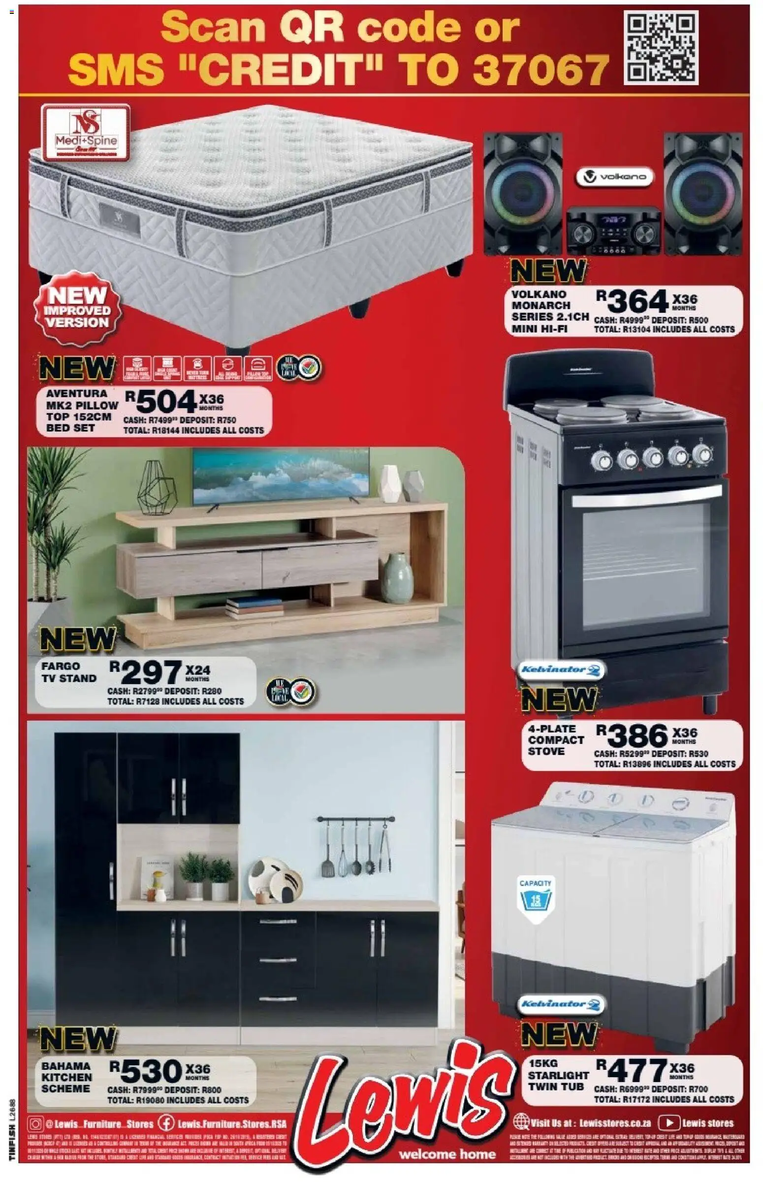 New Lewis Stores catalogue – valid from 05/10/2026 | Page: 24 | Products: Stove, Bed, Pillow, TV