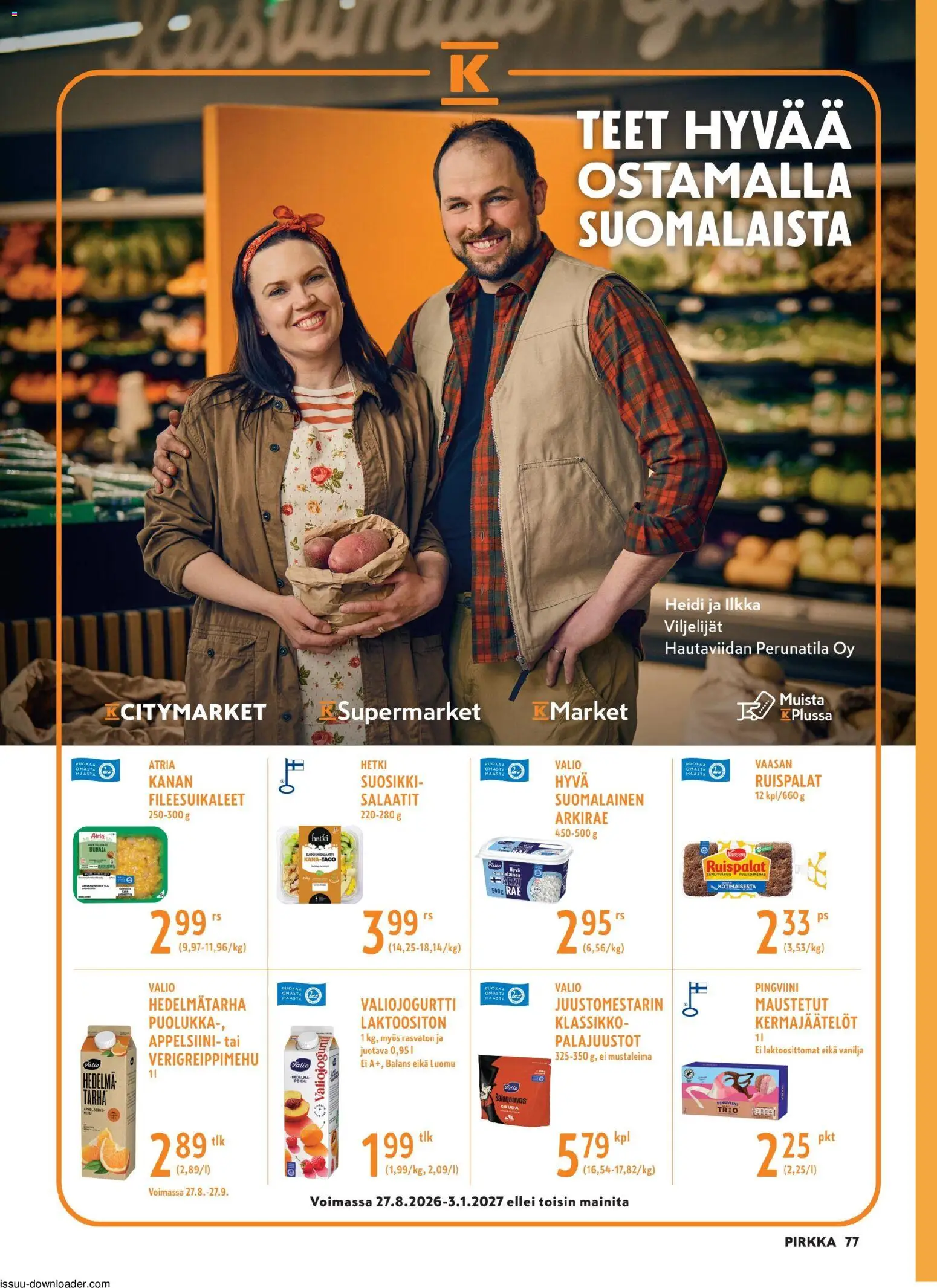 K-Supermarket - Pirkka – voimassa 26/08/2026 alkaen | Sivu: 77 | Tuotteet: Hunaja