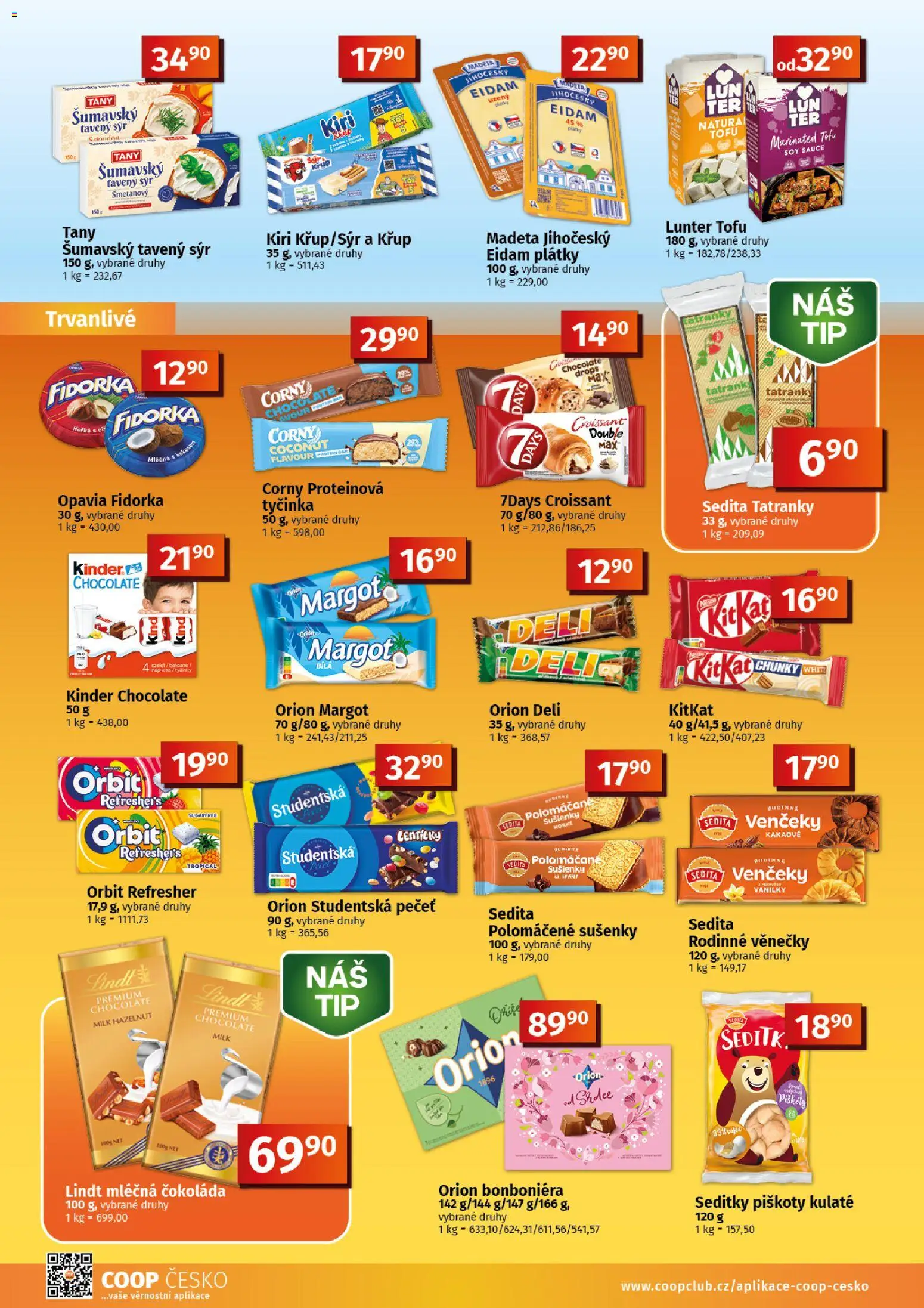 Coop leták - Tuty od 09.09.2026 | Strana: 6 | Produkty: Tatranky, Kinder, Orion Studentská pečeť, Fidorka