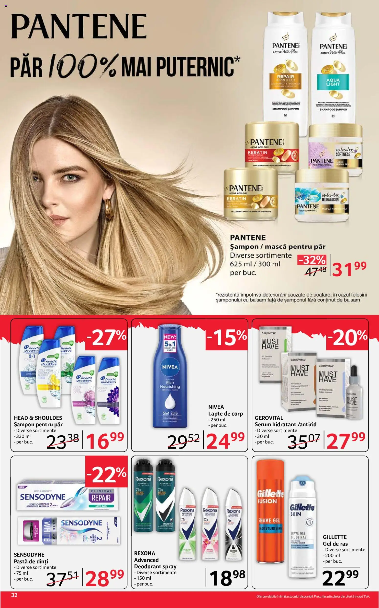 Noul catalog Selgros – valabil de la 07.08.2026 | Pagină: 32 | Produse: Șampon, Lapte de corp, Deodorant, Pastă de dinți