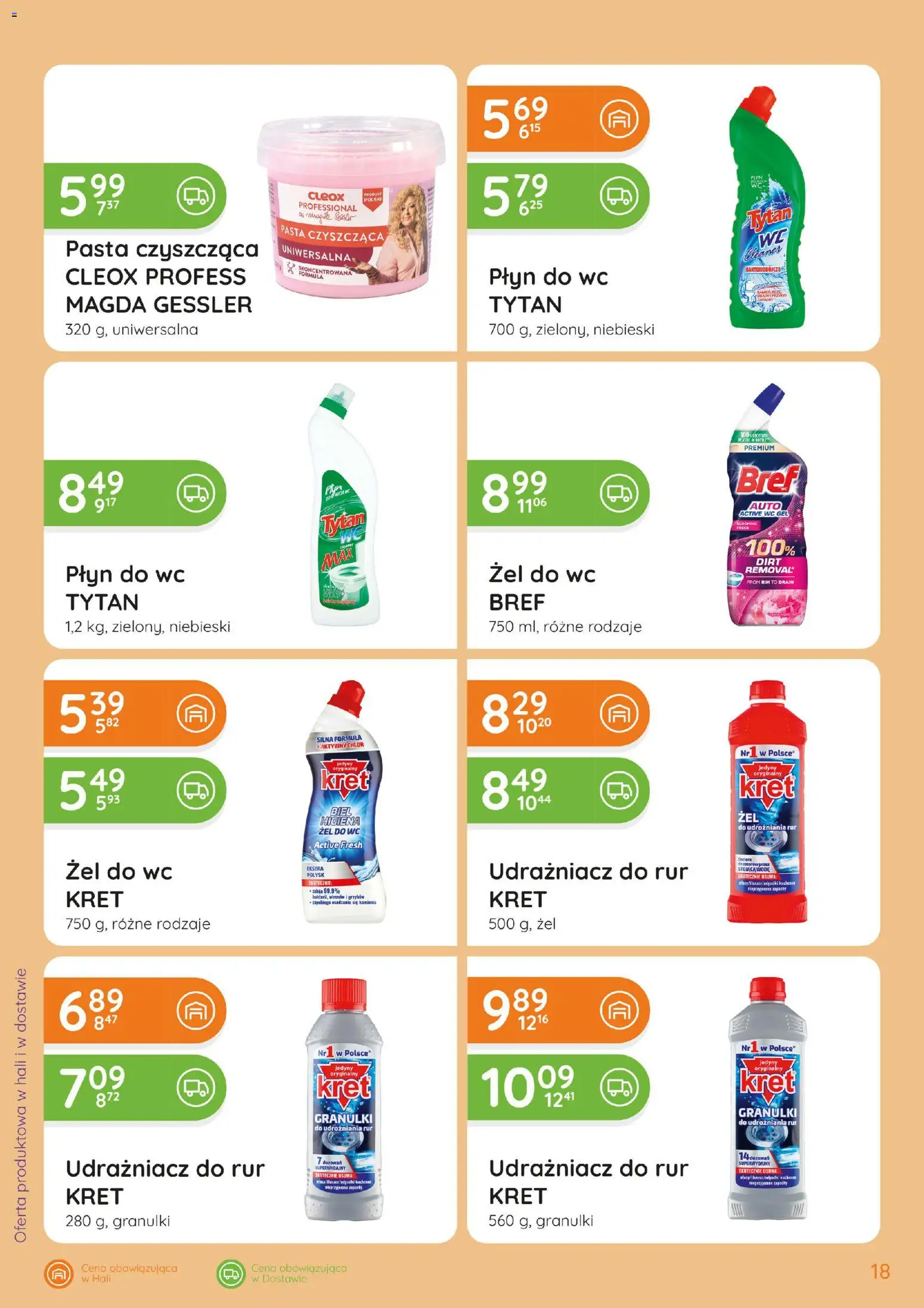 Eurocash gazetka - Katalog Chemiczny od 01.10.2026 | Strona: 18 | Produkty: Cleaner, Żel do WC, Pasta