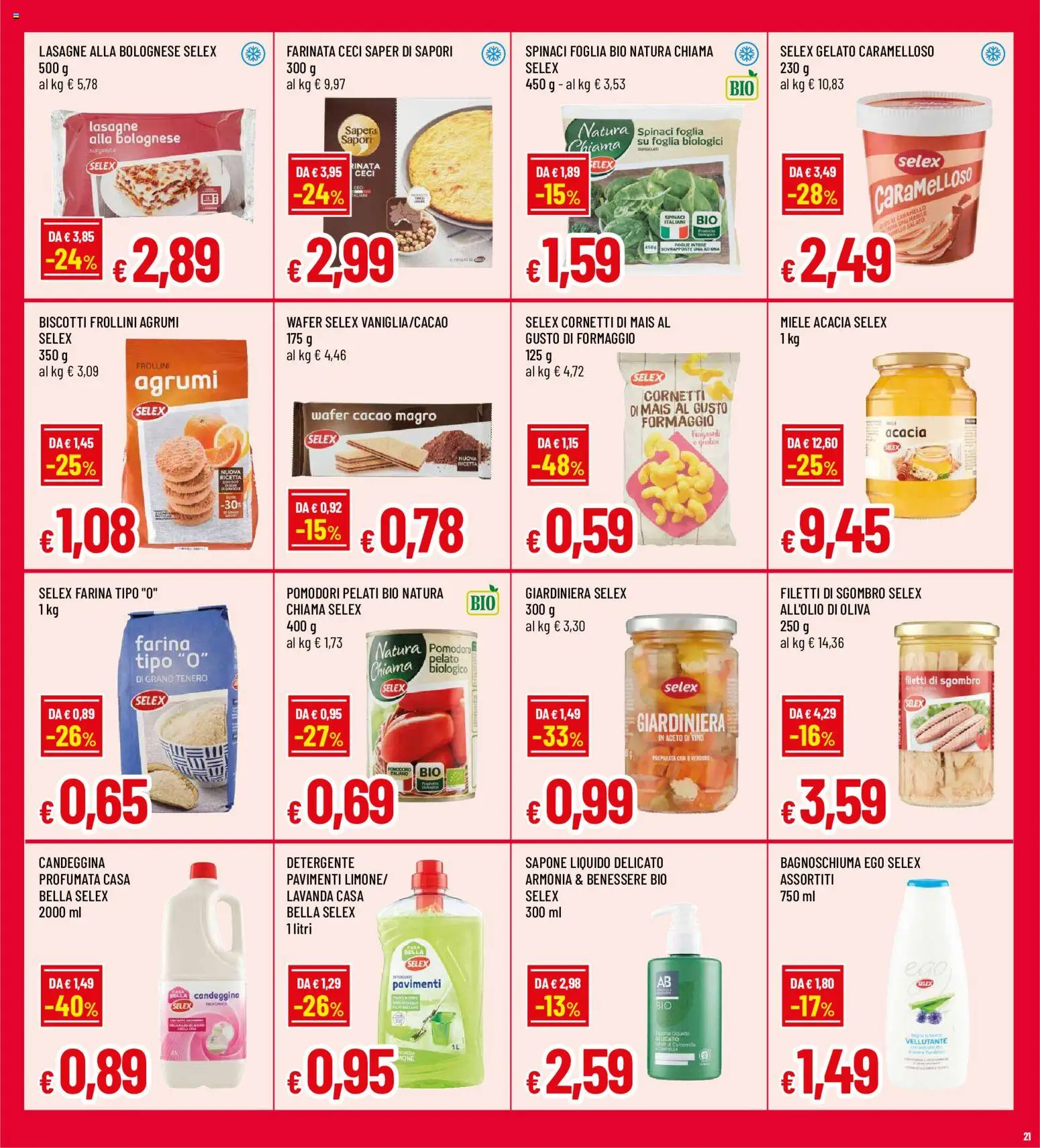 Volantino Famila del 14/09/2026 | Pagina: 21 | Prodotti: Mele, Biscotti, Spinaci, Aceto