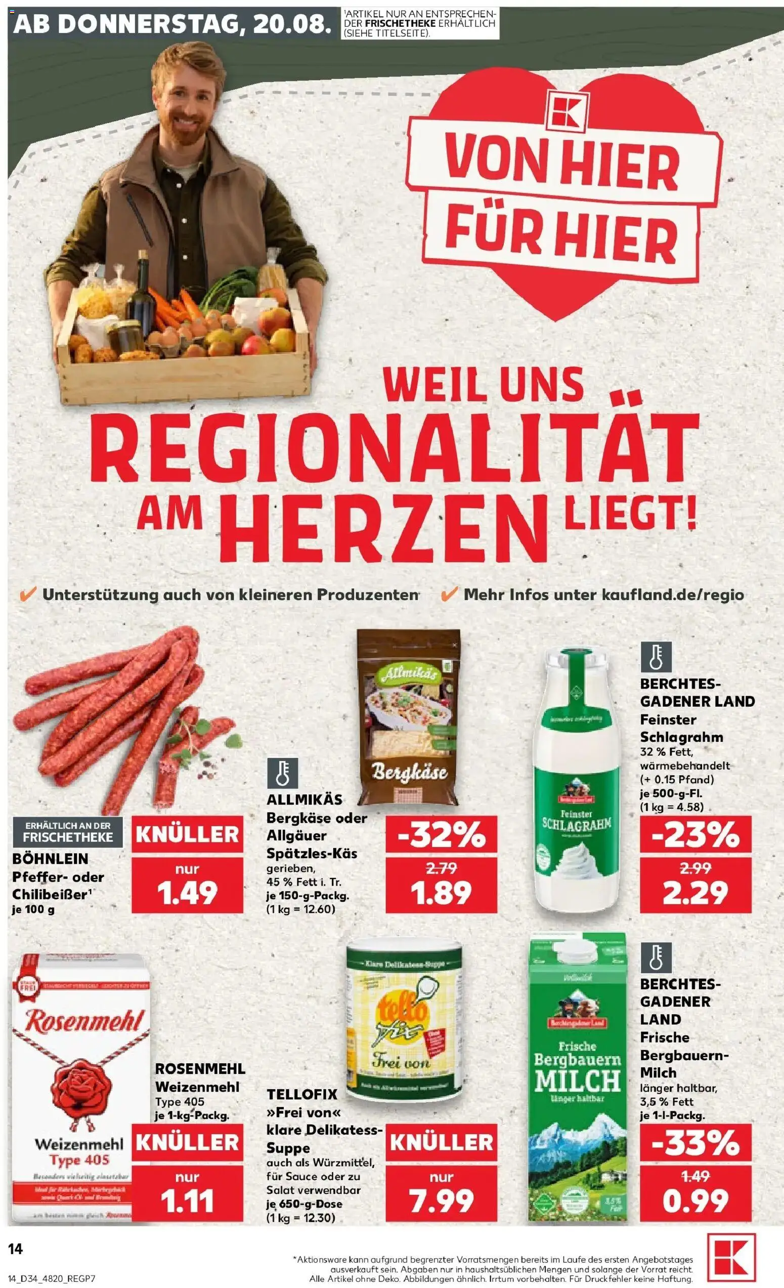 Prospekt Kaufland ab 17.08.2026 » Angebote Online zum Blättern | Seite: 25 | Produkte: Milch, Weizenmehl, Pfeffer, Salat