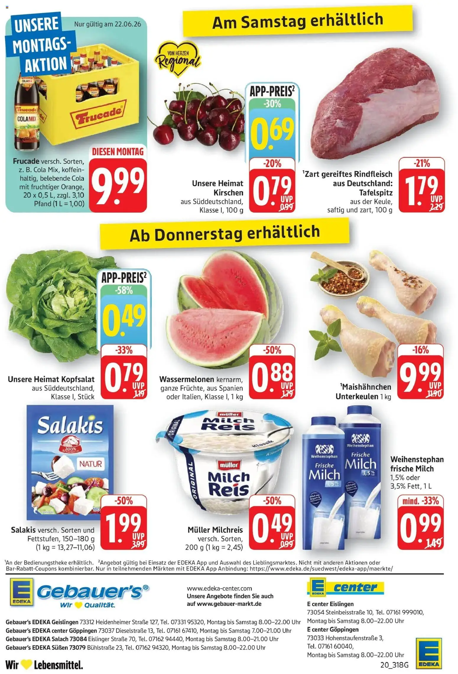 Edeka prospekt Geislingen – gültig ab 21.06.2026 | Seite: 20 | Produkte: Tafelspitz, Feta, Reis, Rindfleisch