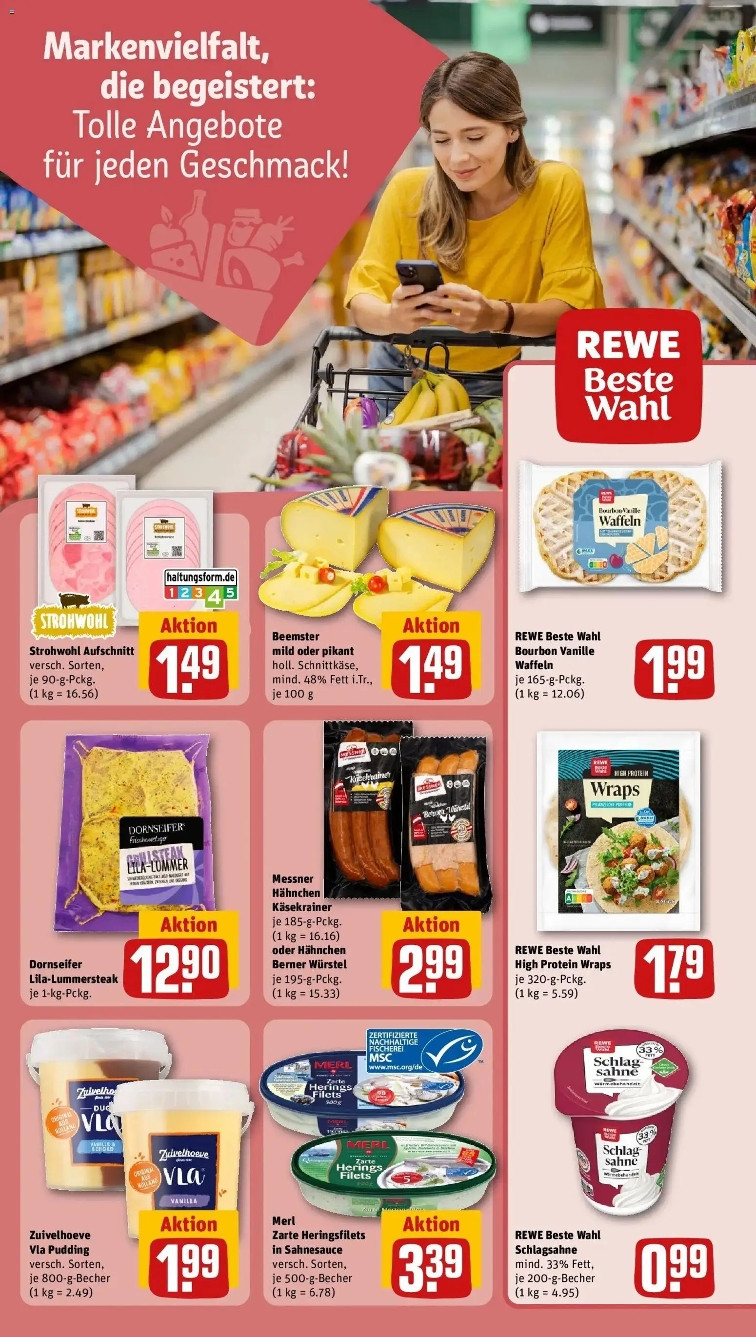 Rewe Prospekt Katzenelnbogen	 – gültig ab 12.04.2026 | Seite: 19 | Produkte: Schlagsahne, Pudding, Waffeln, Bourbon