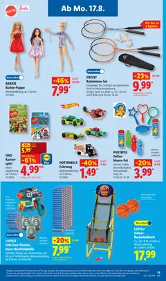 Náhled letáku Lidl Německo leták od 17.08.2026 | Strana: 13 | Produkty: Hot Wheels, Barbie