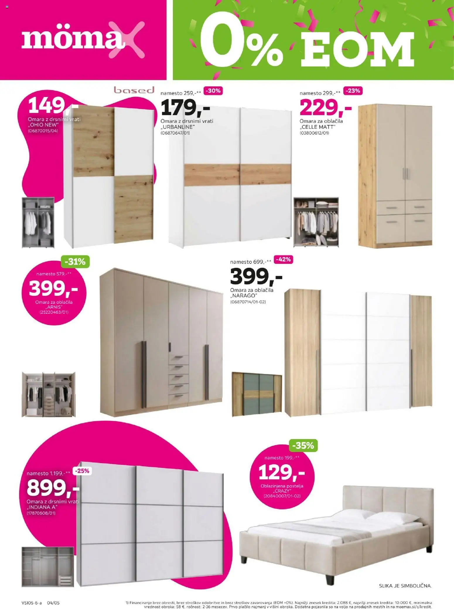 Novi Mömax katalog ponudbe – veljaven od 11.05.2026 | Stran: 4 | Izdelki: Postelja, Omara, Oblacila