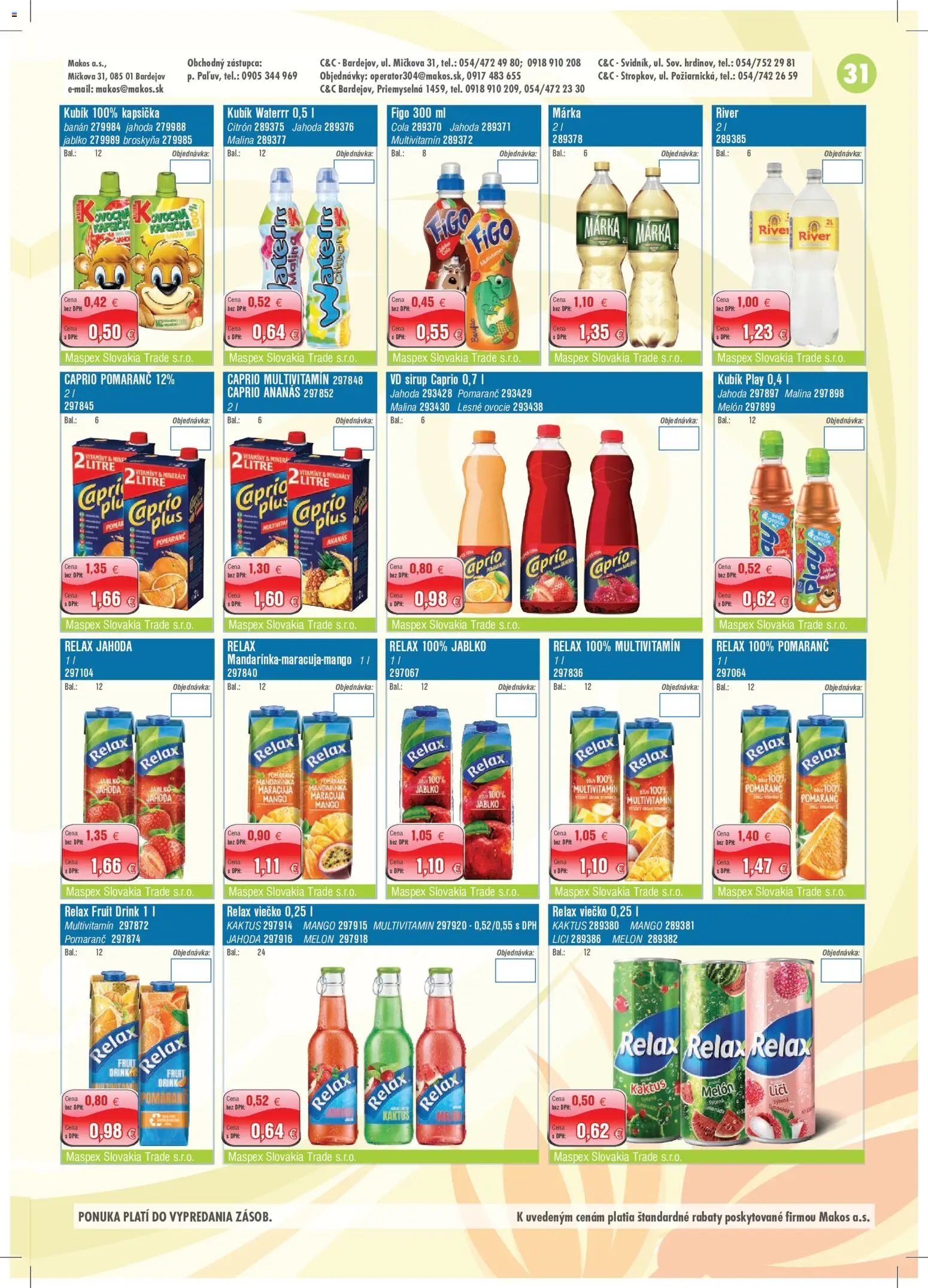 Nové Makos akcie – leták je platný od 29.06.2026 | Strana: 31 | Produkty: Ananás, Mango, Melón, Ovocie