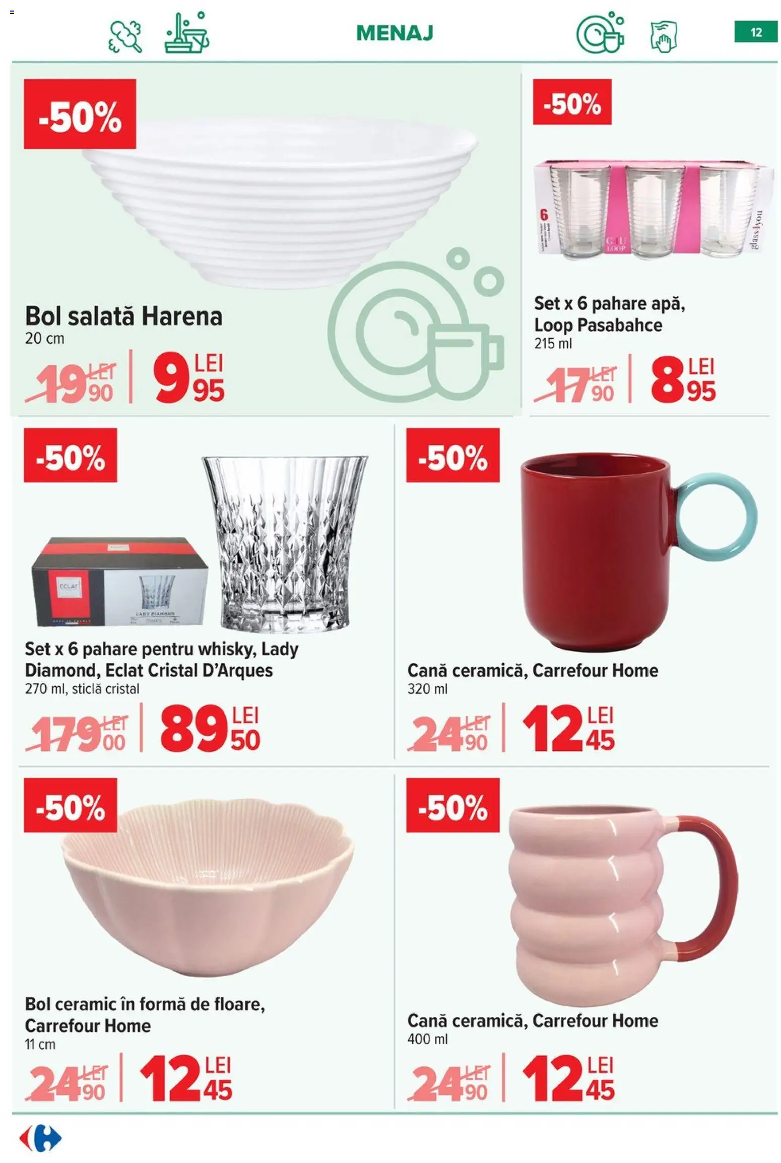 Noul catalog Carrefour – valabil de la 20.05.2026 | Pagină: 11 | Produse: Pahare, Bol, Salată