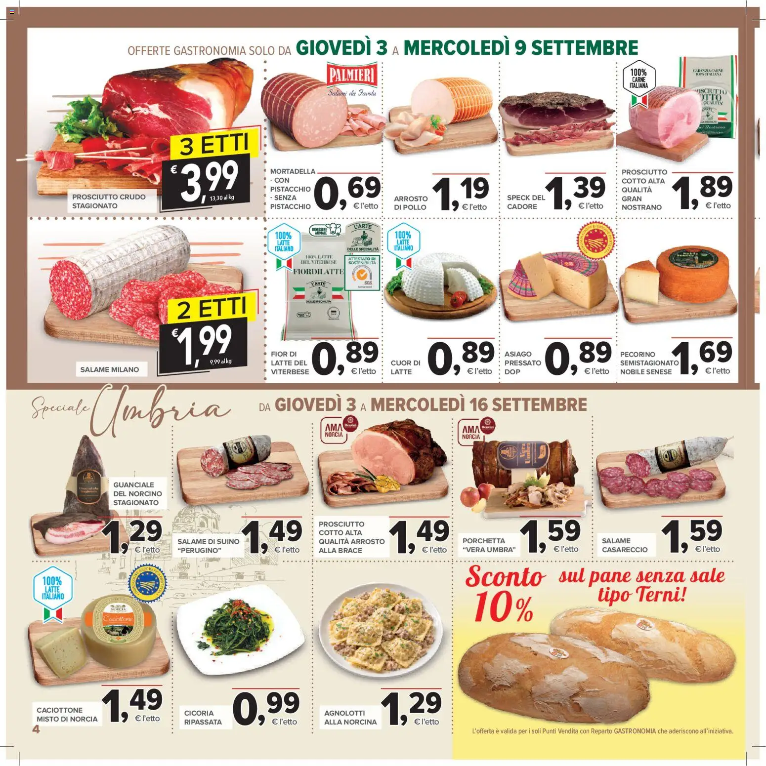 Volantino Todis del 03/09/2026 | Pagina: 4 | Prodotti: Speck, Porchetta, Prosciutto, Guanciale