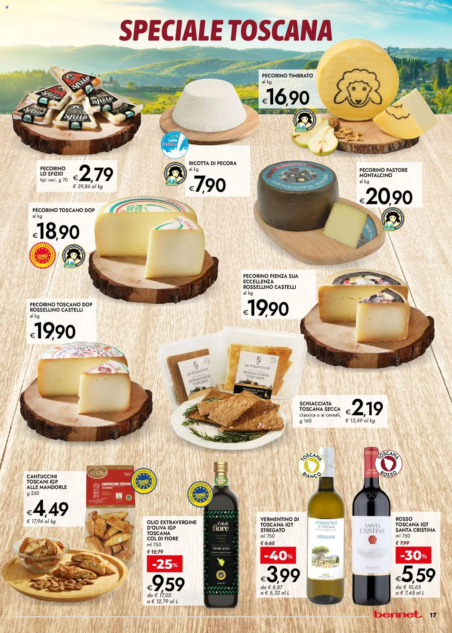 Volantino bennet del 27/08/2026 | Pagina: 17 | Prodotti: Olio, Mandorle, Ricotta, Ricotta di pecora