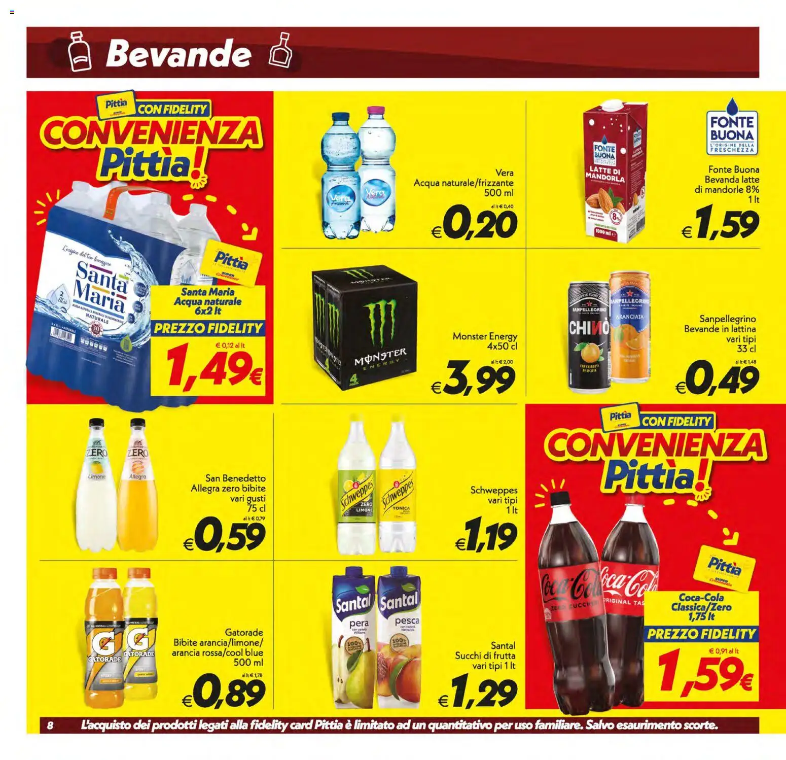 Volantino SuperConveniente del 10/07/2026 | Pagina: 8 | Prodotti: Latte, Pesca, Pera, Acqua naturale
