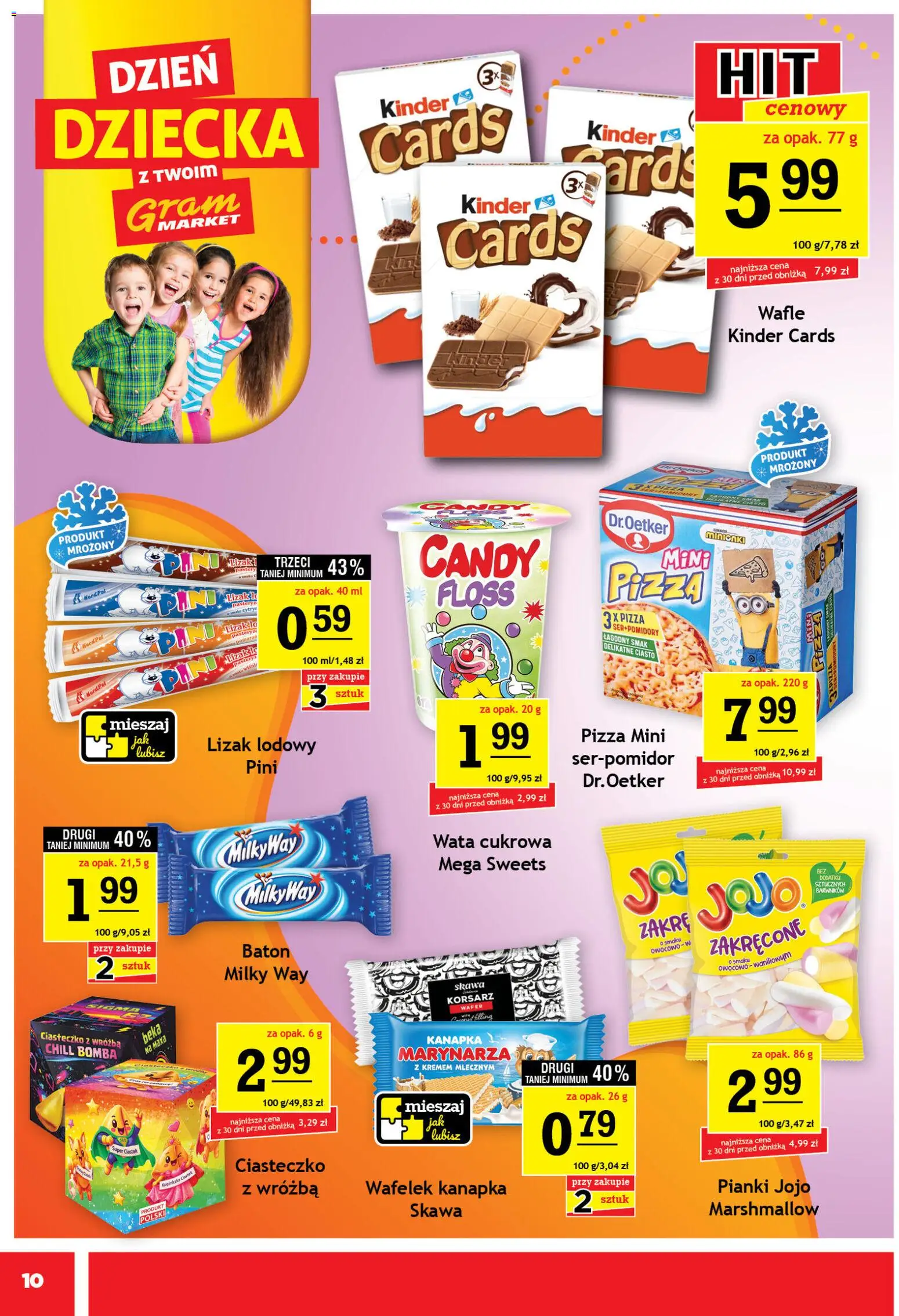 Gram Market gazetka od 27.05.2026 | Strona: 10 | Produkty: Wafle, Ciasto, Pizza, Kinder cards