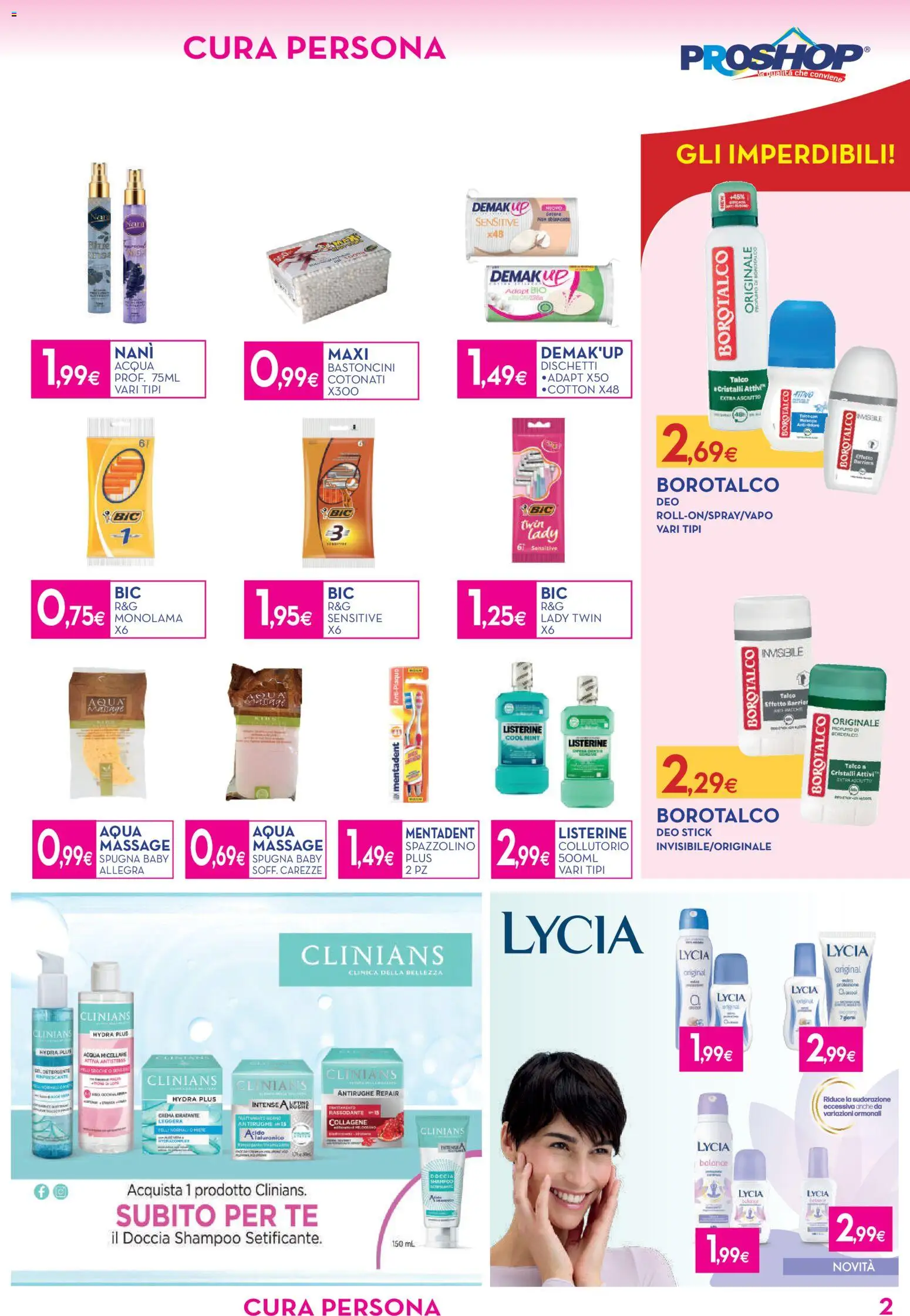 Volantino Proshop del 05/08/2026 | Pagina: 3 | Prodotti: Crema, Detergente, Tè, Listerine