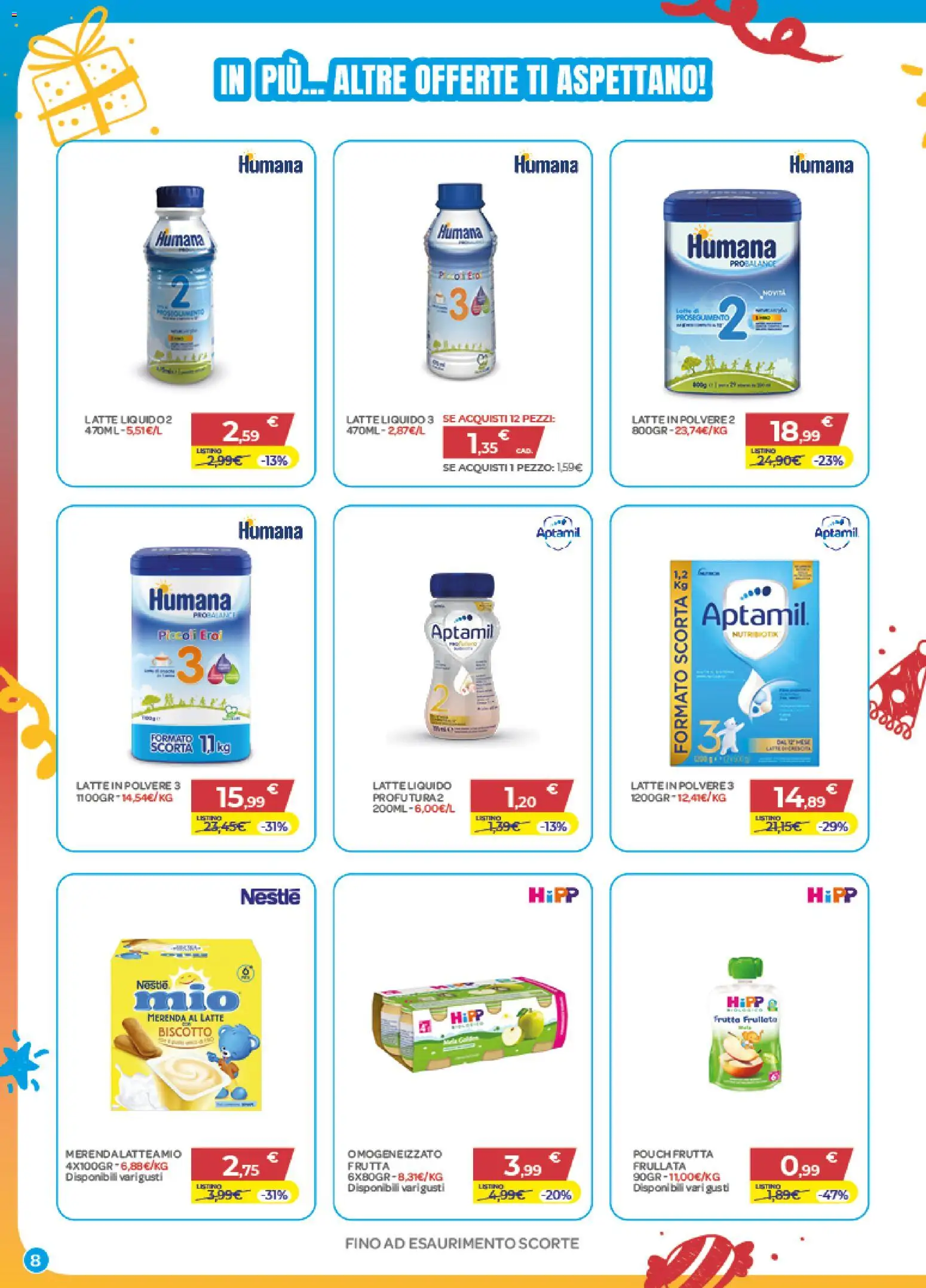 Volantino Bimbo store del 01/10/2026 | Pagina: 8 | Prodotti: Latte in polvere, Frutta, Latte